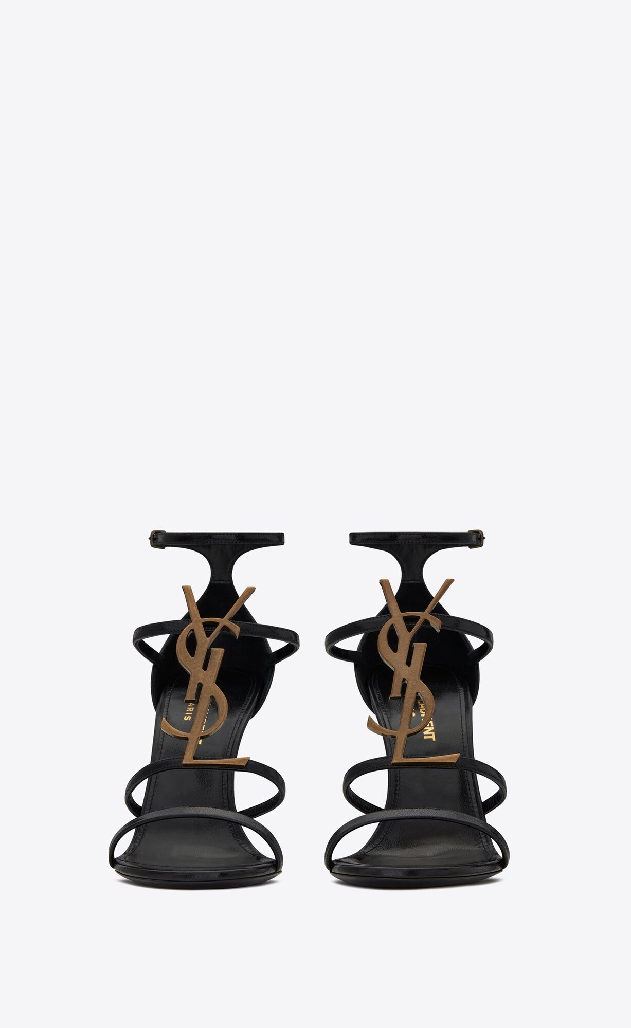 YSL Cassandra Sandals In Smooth Leather Black | 0315967-DX