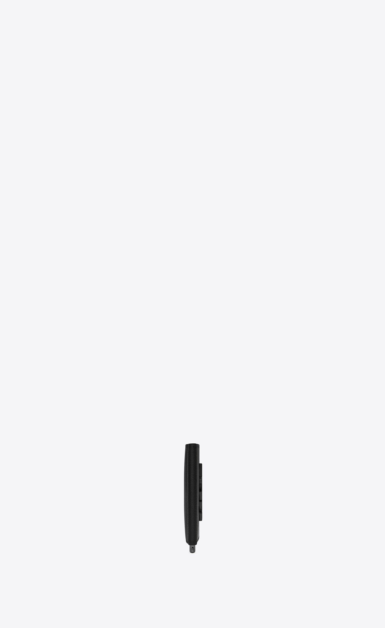 YSL Cassandre Bill Clip Wallet In Grain De Poudre Embossed Leather Black | 7692450-JV