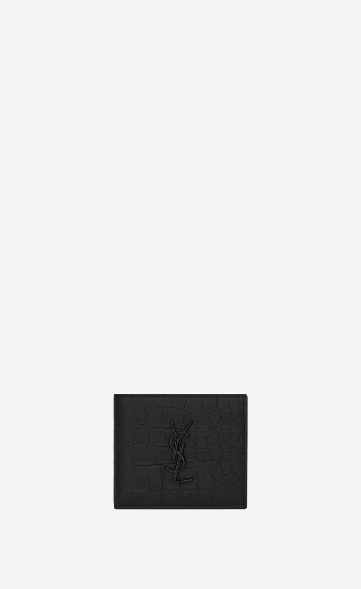 YSL Cassandre East/West Wallet In Crocodile-embossed Leather Black | 6983247-NQ