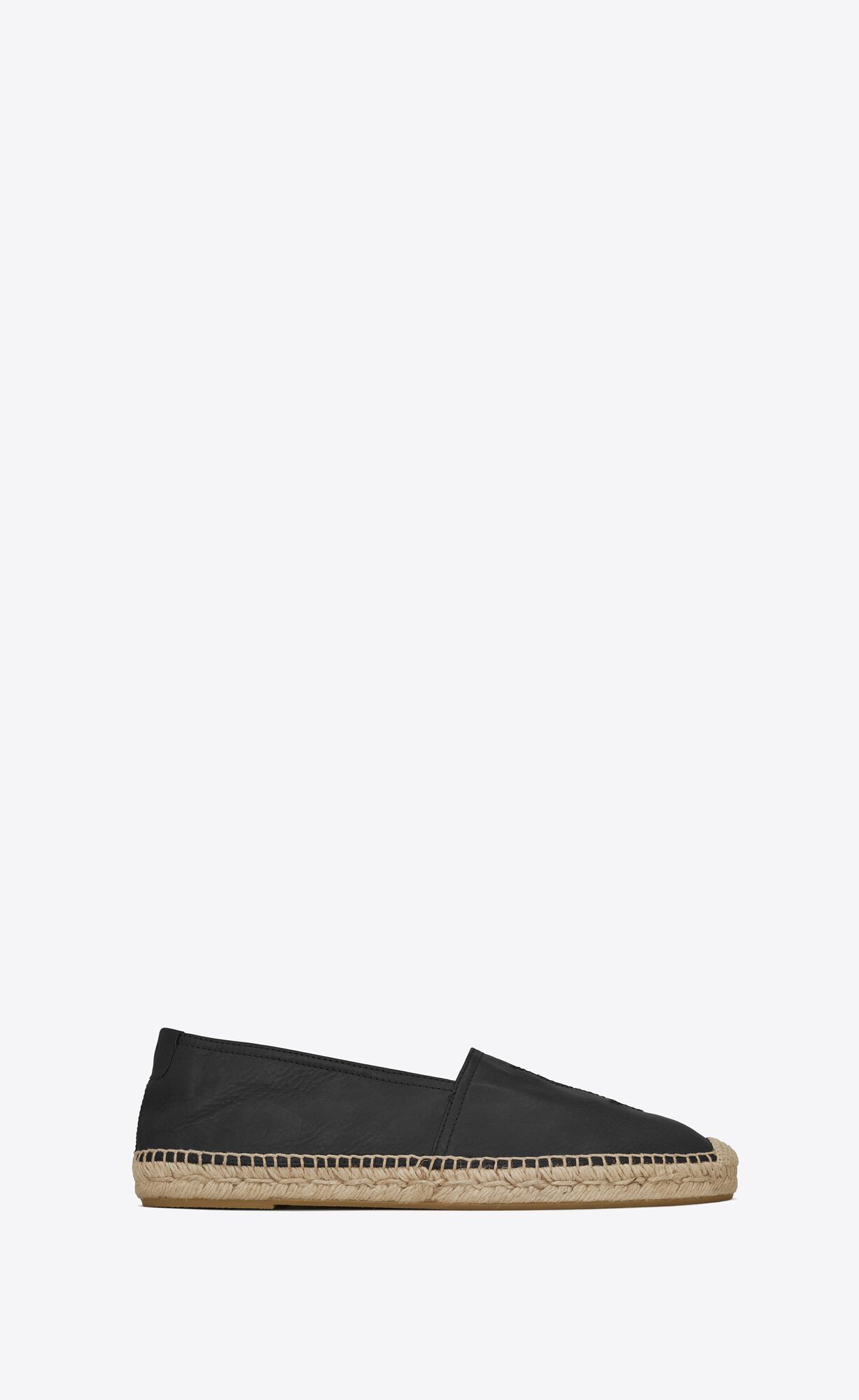 YSL Cassandre Espadrilles In Smooth Leather Black | 8137602-GE