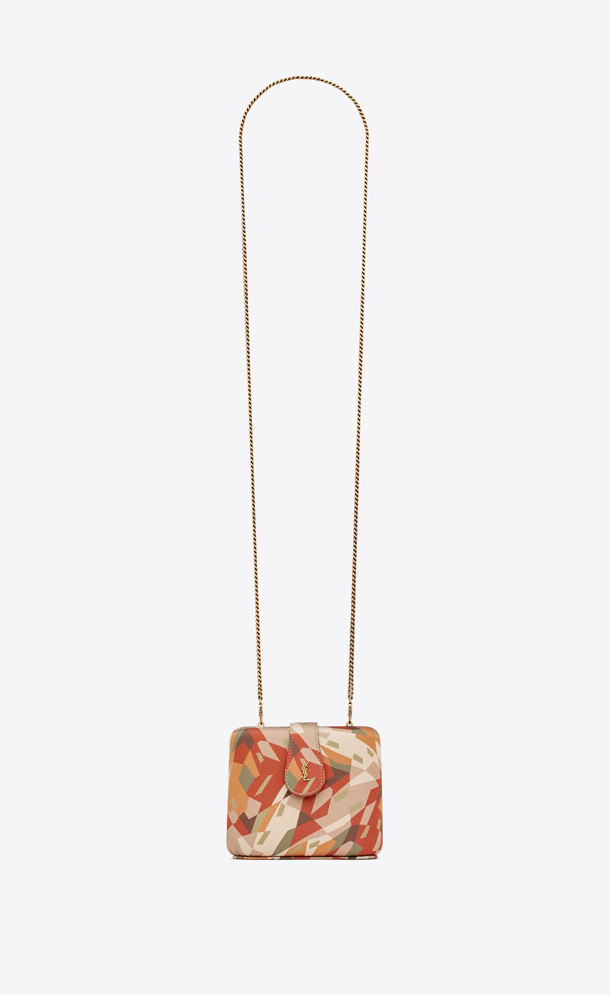 YSL Cassandre Jewelry Box On Chain In Printed Satin Multicolor | 5840761-AD