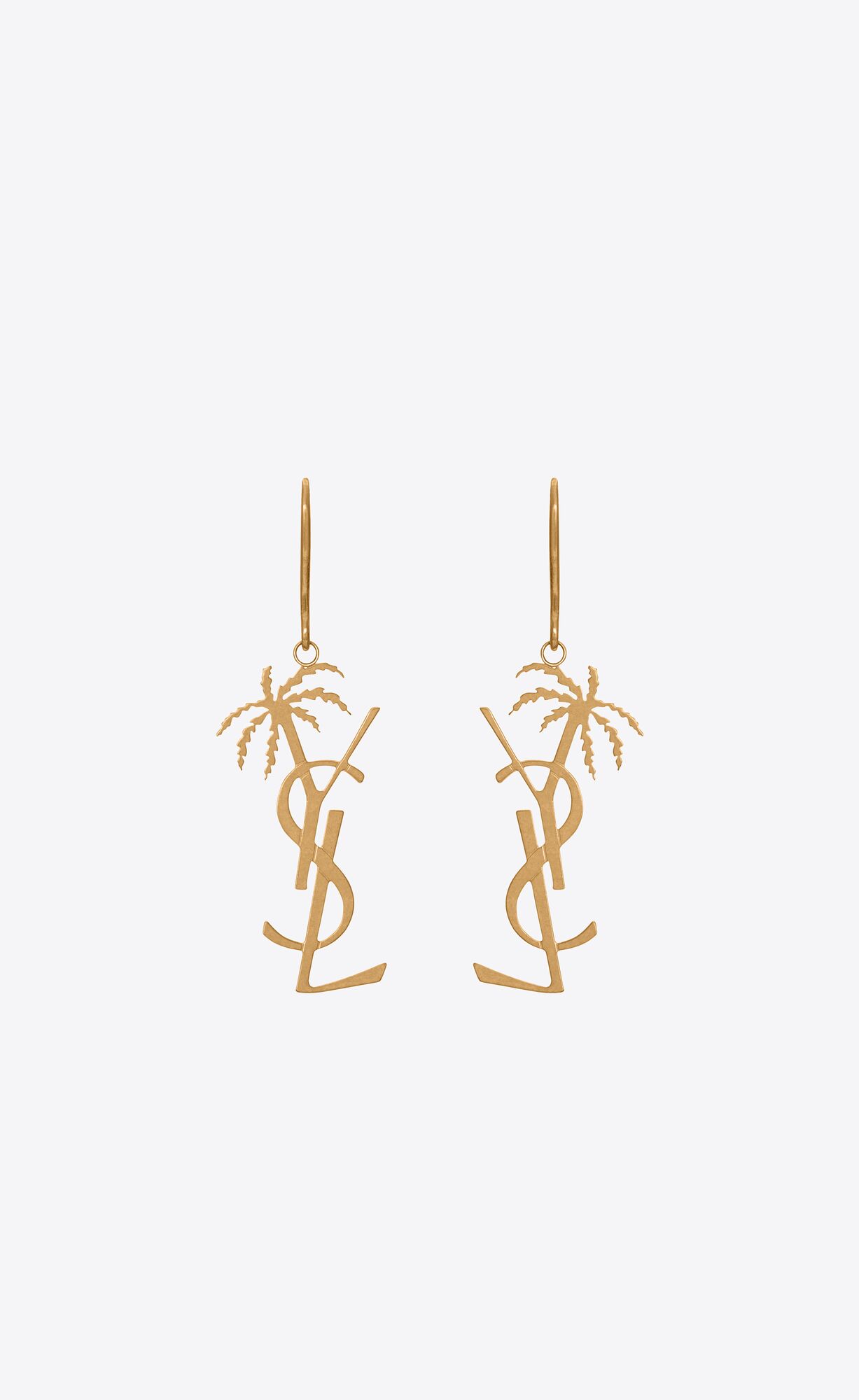 YSL Cassandre Palm Earrings In Metal Gold | 5086327-JV