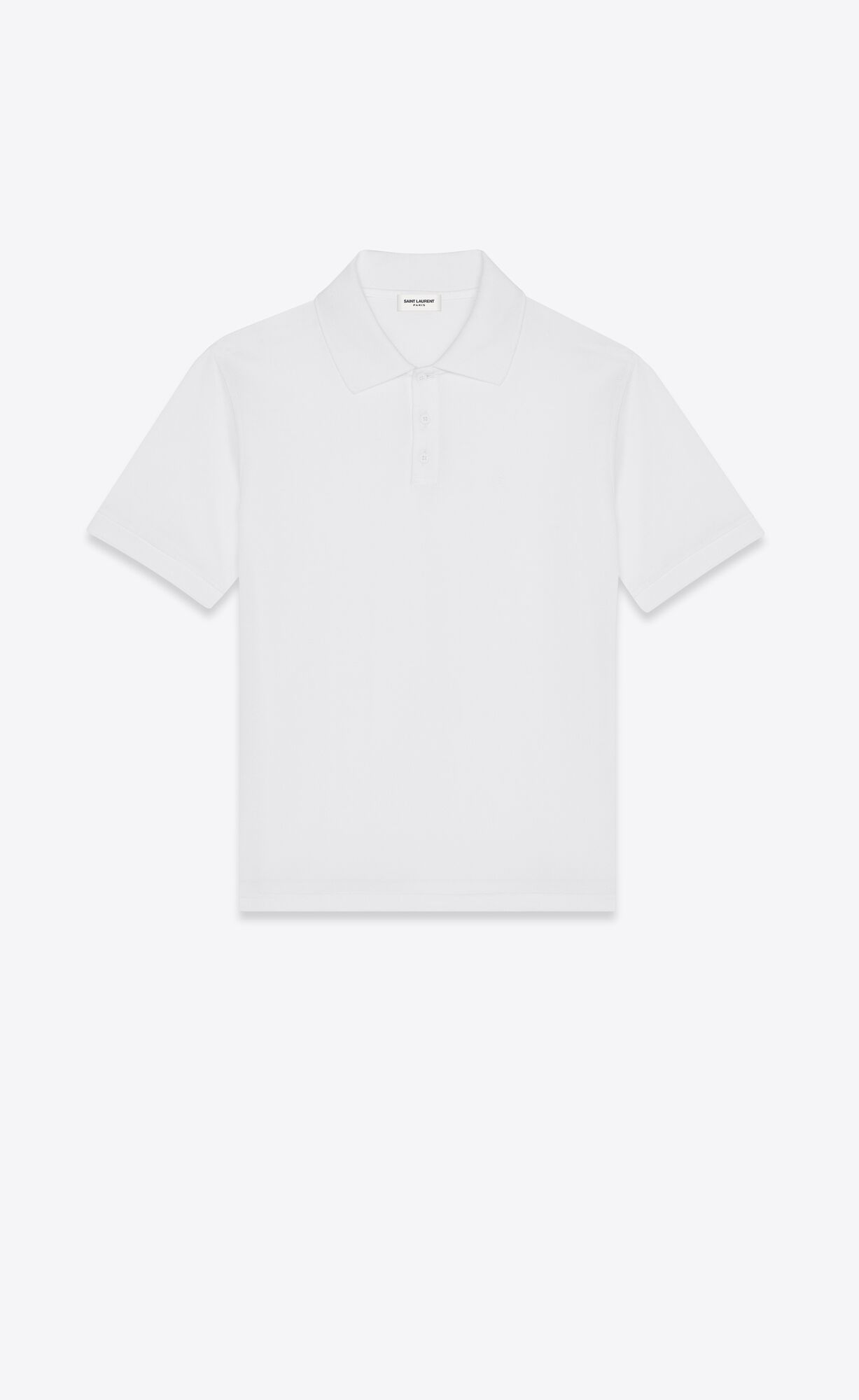 YSL Cassandre Polo Shirt In Cotton Piqué White | 6807493-SW