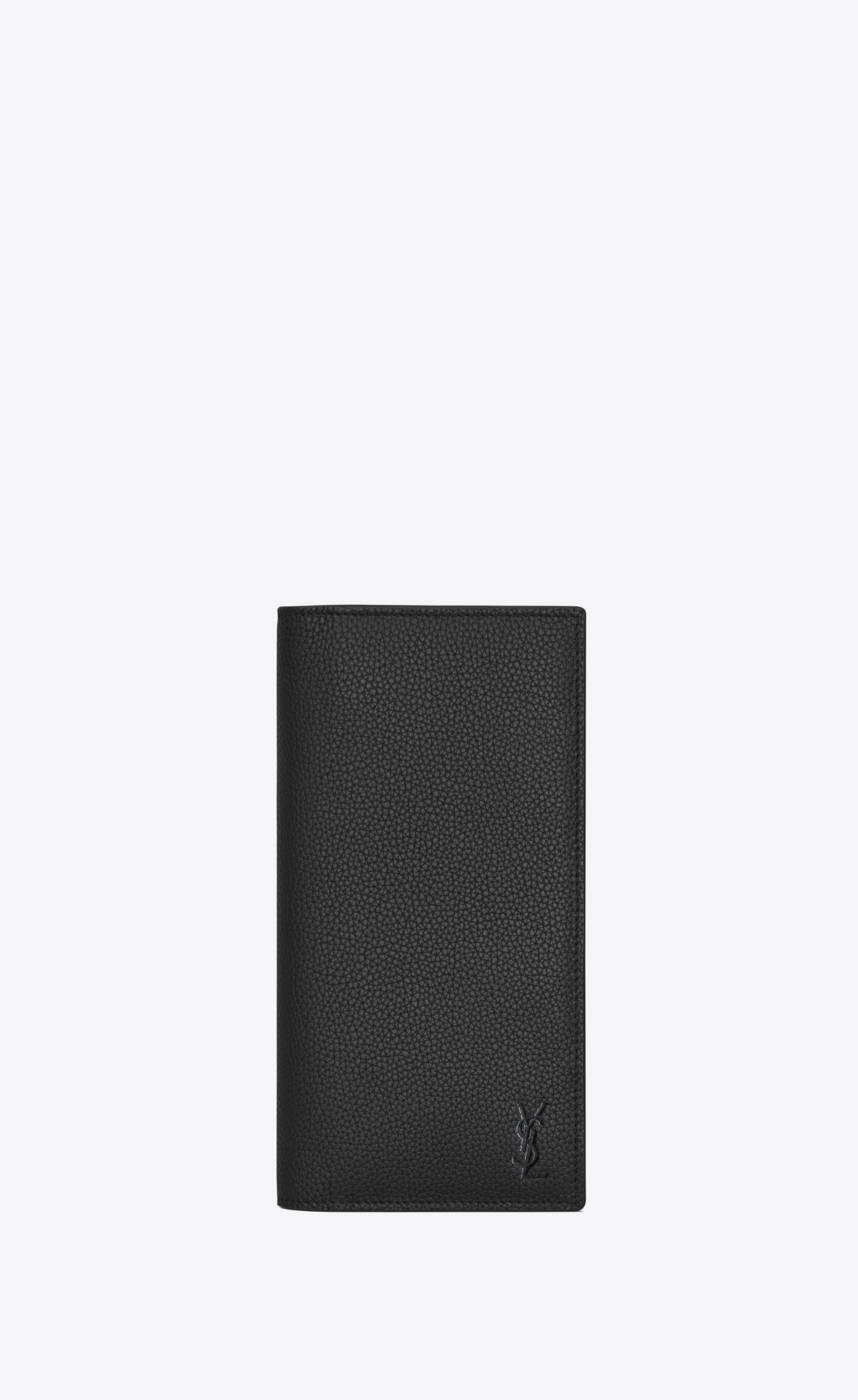 YSL Cassandre Shadow Saint Laurent Continental Wallet In Grained Leather Black | 1584907-CI