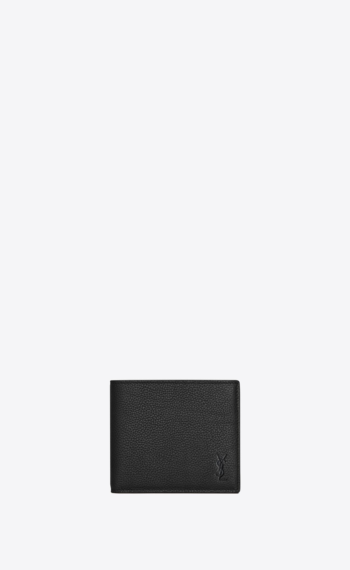 YSL Cassandre Shadow Saint Laurent East/West Wallet In Grained Leather Black | 4189736-LE