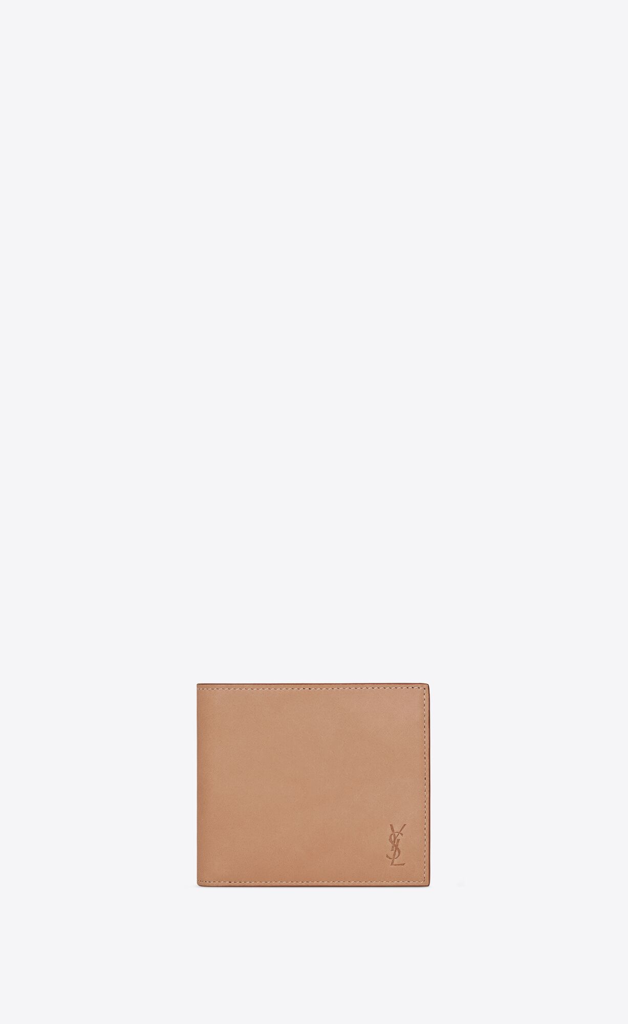 YSL Cassandre Shadow Saint Laurent East/West Wallet With Coin Purse In Smooth Leather Brown Gold | 5098467-CV