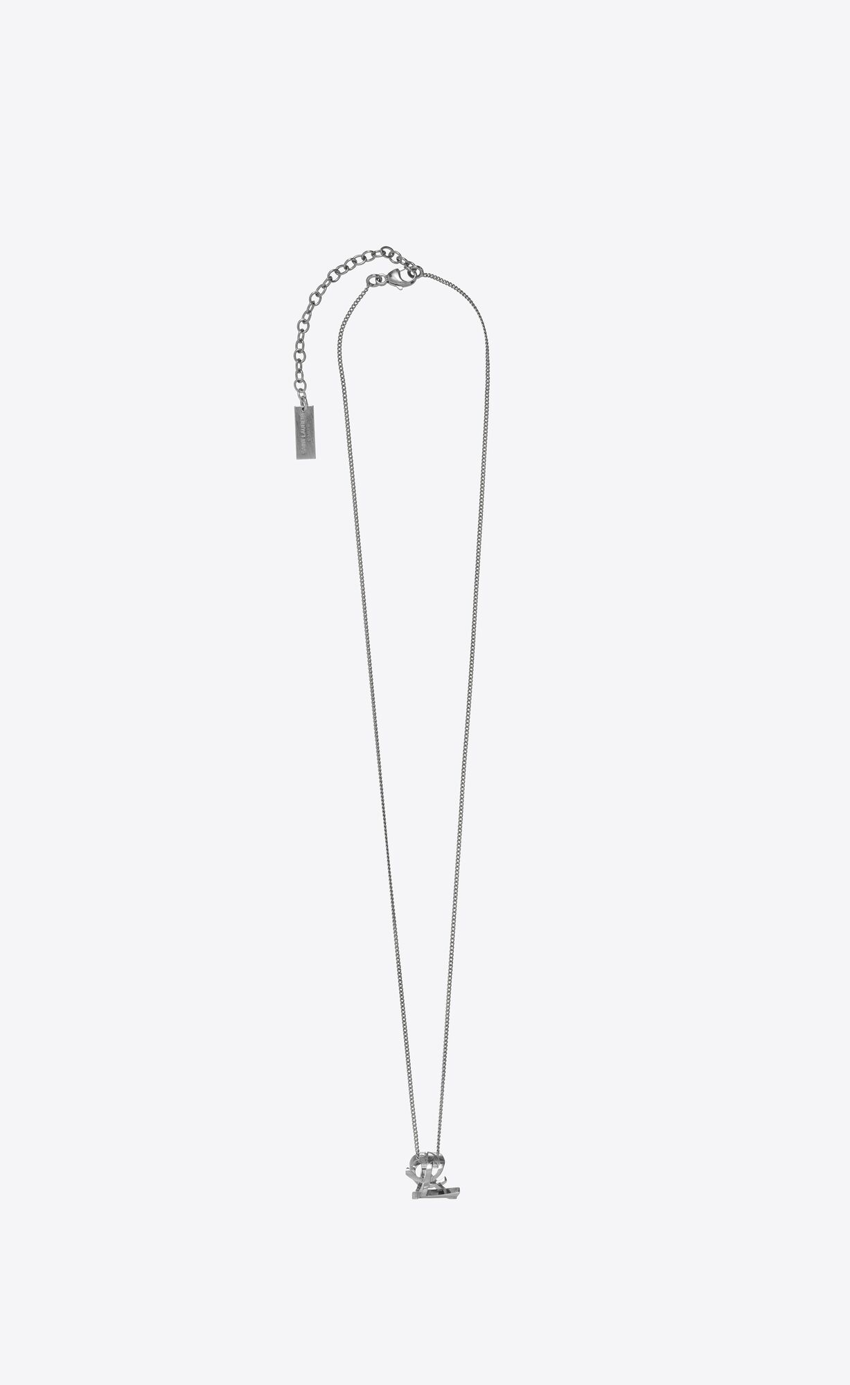 YSL Cassandre Twist Pendant Necklace In Metal Mirror | 2740651-GK
