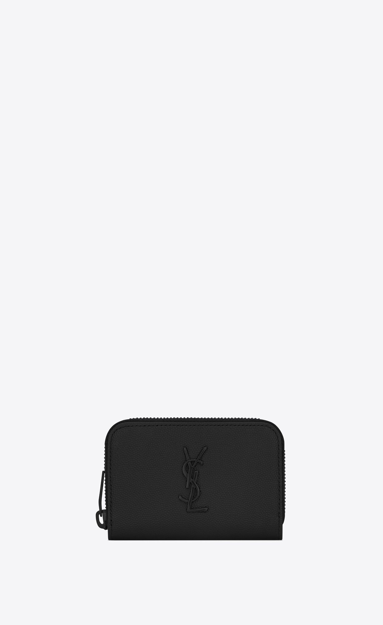 YSL Cassandre Wallet In Grain De Poudre Embossed Leather Black | 5318024-JW