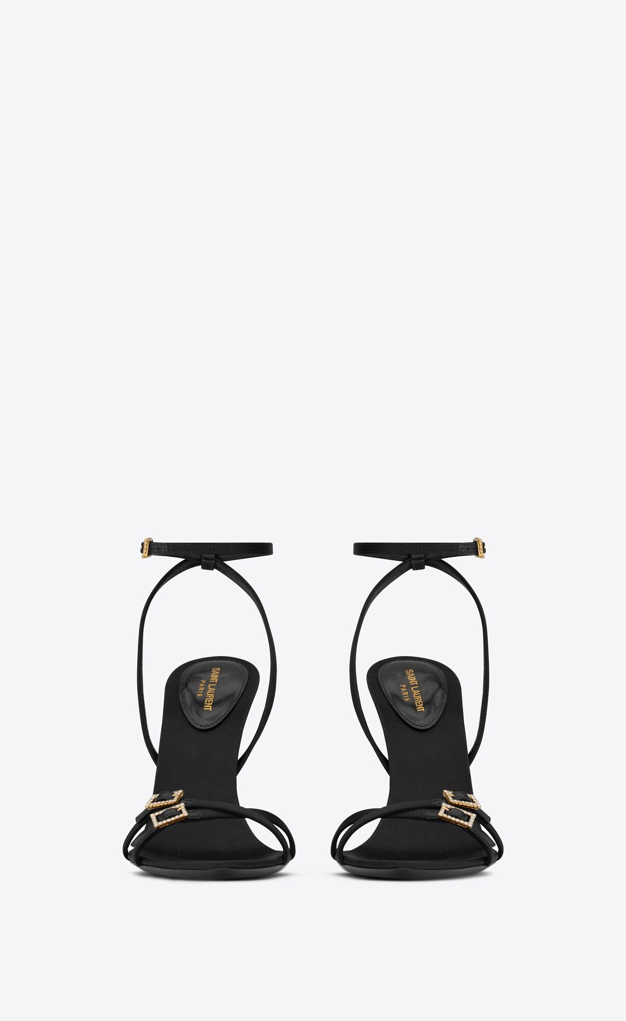 YSL Cassie Sandals In Crepe Satin Black | 1528746-BY