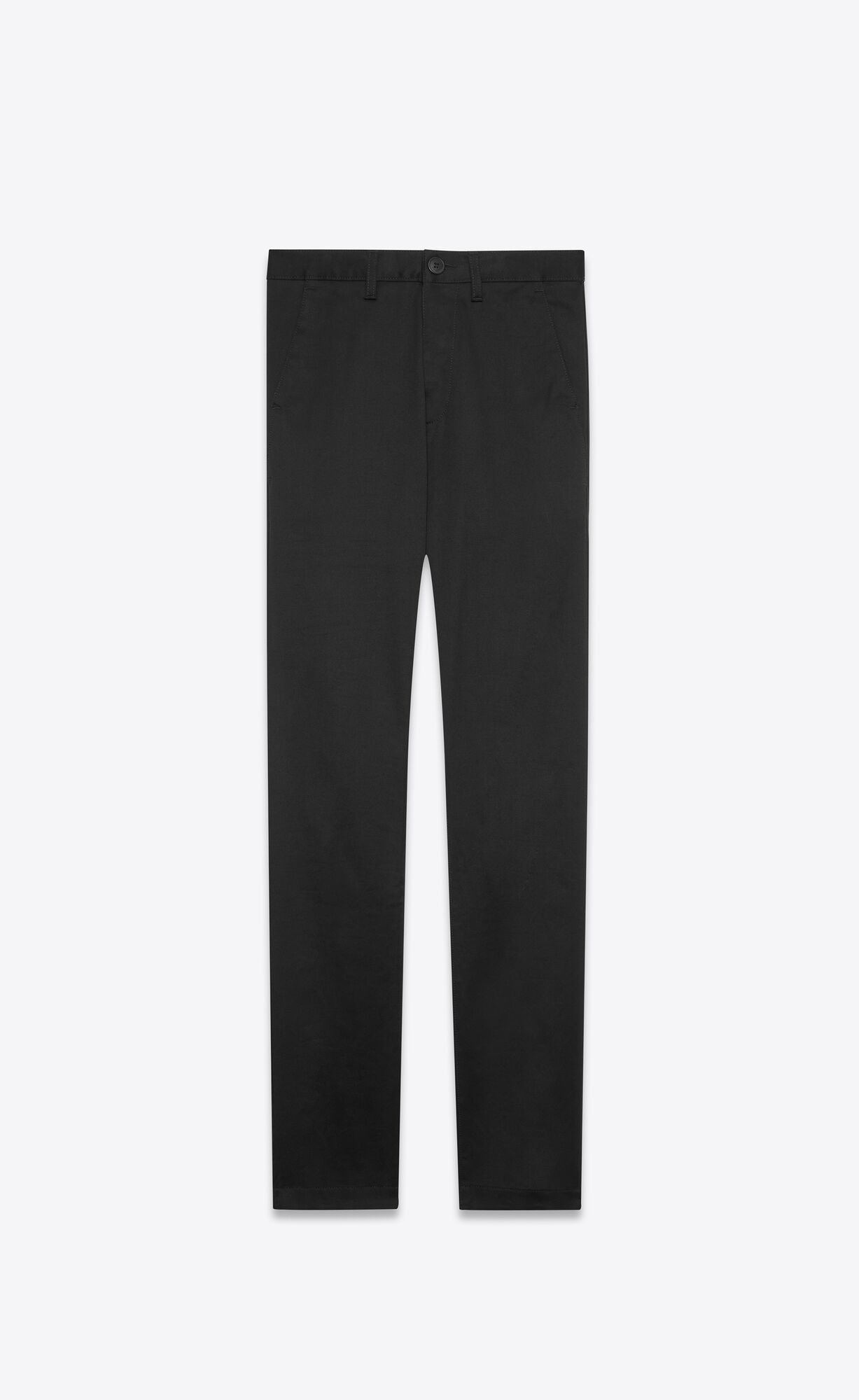 YSL Chino Pants In Black Raw Stretch Gabardine Black | 9720618-UD