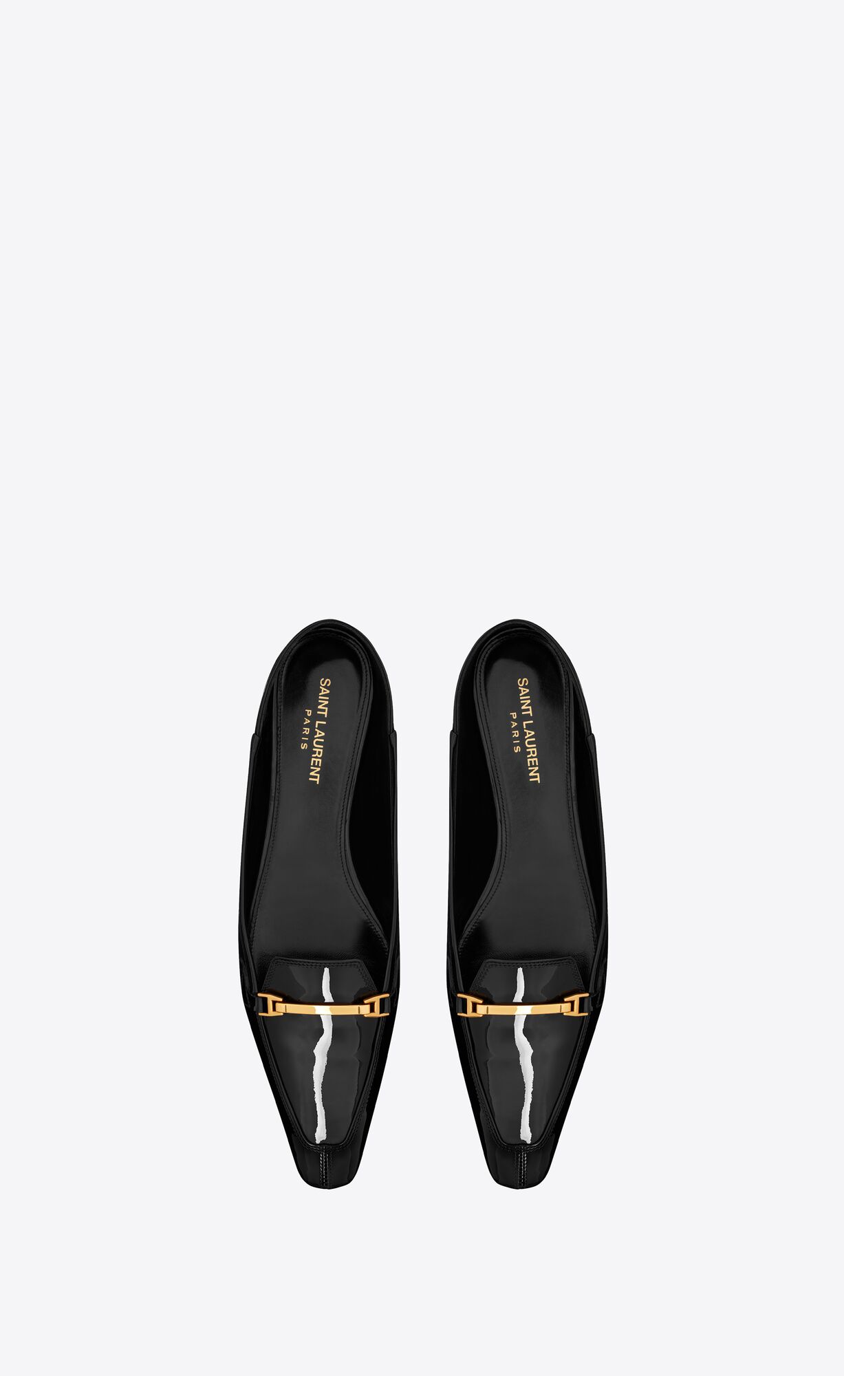YSL Chris Slippers In Patent Leather Black | 8907126-ER