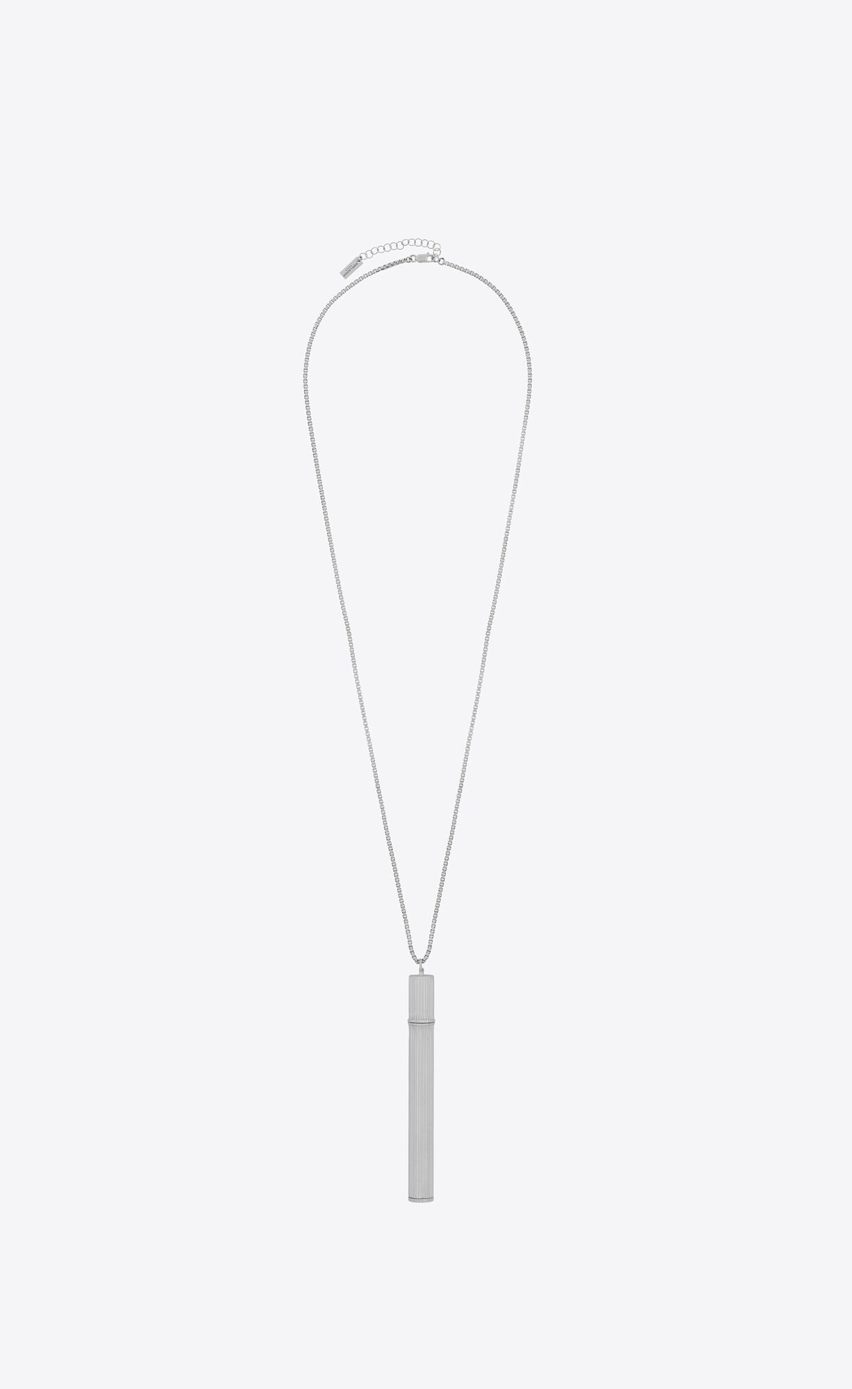 YSL Cigarette Holder Pendant Necklace In Sterling Silver Silver | 7942361-VC