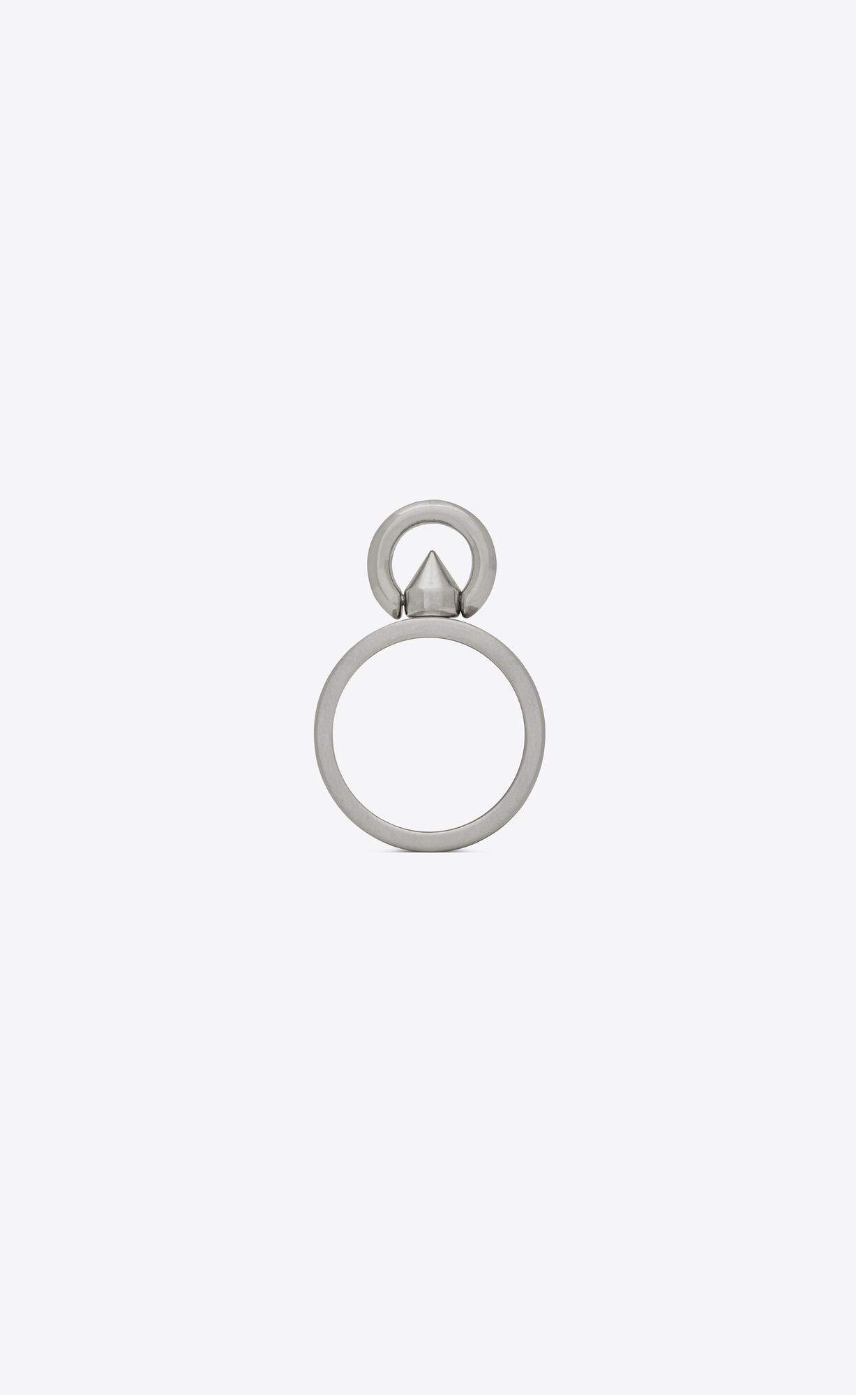 YSL Circle And Spike Ring In Sterling Silver Palladium | 3087249-DO