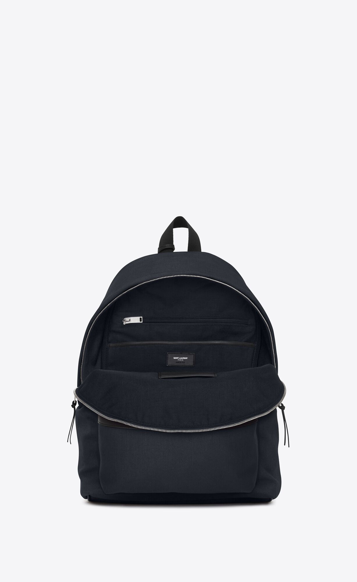 YSL City Backpack In Nylon Canvas And Leather Navy | 9846250-XB