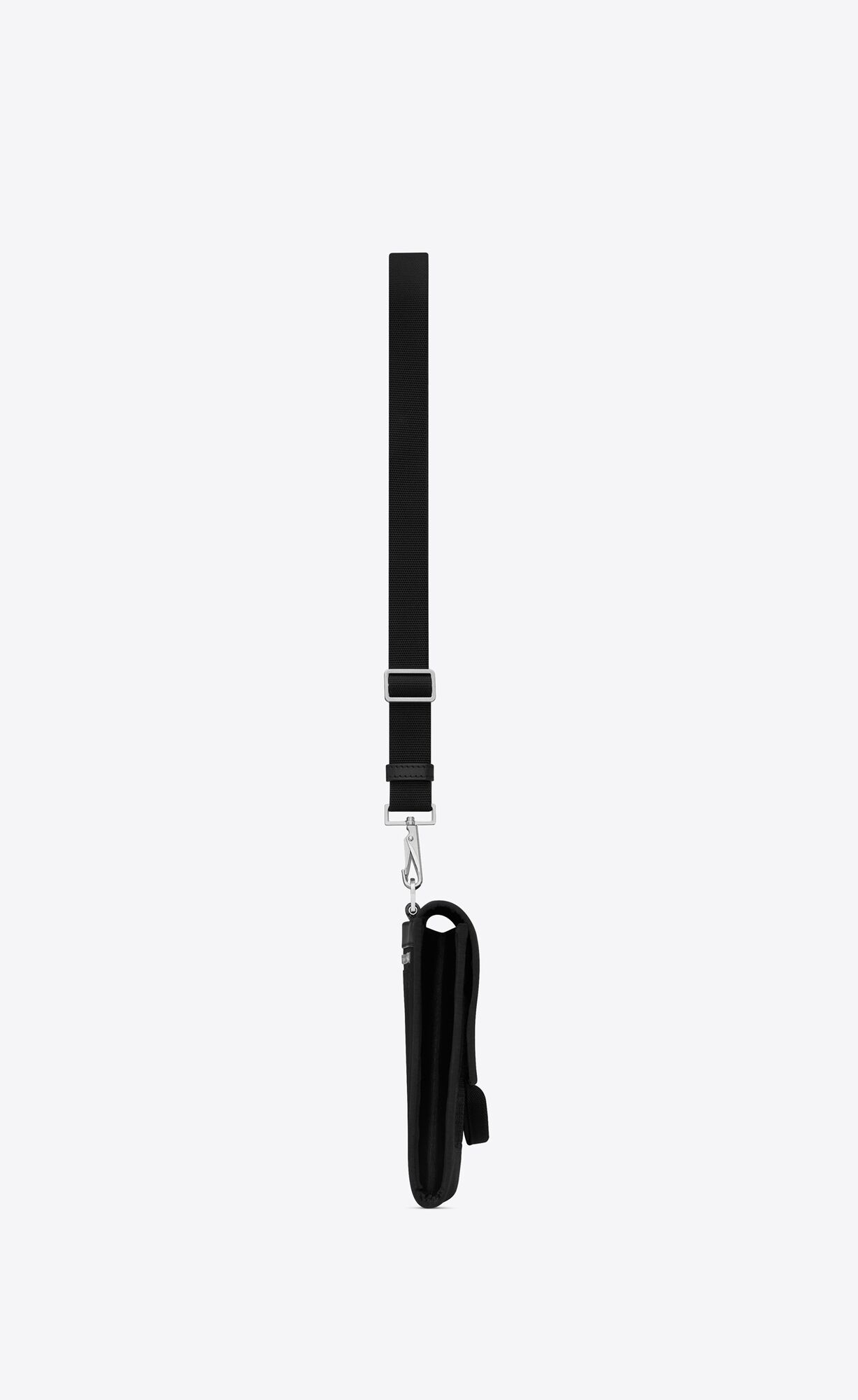 YSL City Flap Crossbody Pouch In Canvas Black | 0652731-TQ