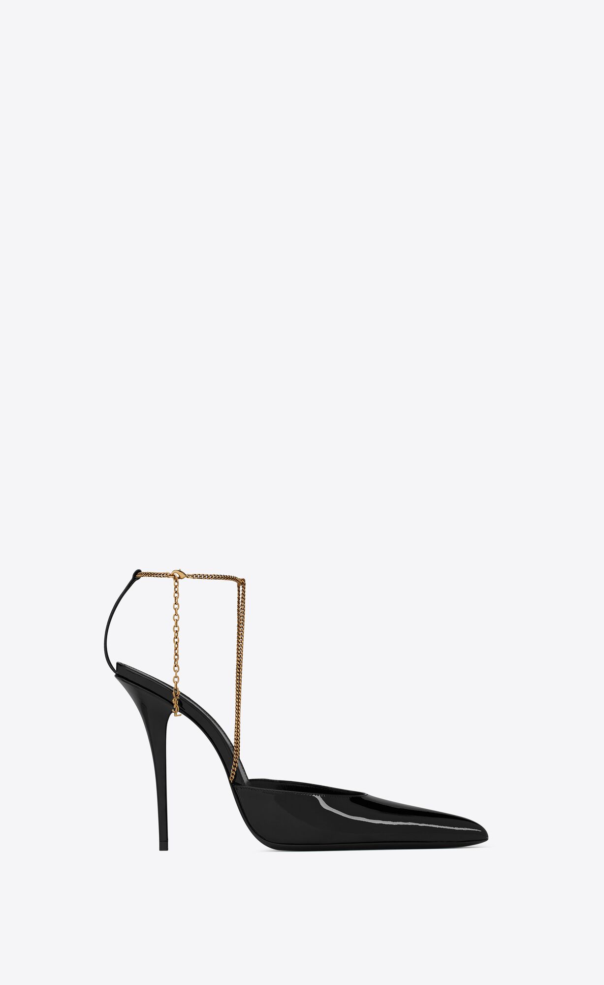 YSL Claw Slingback Pumps In Patent Leather Noir | 9610473-XI