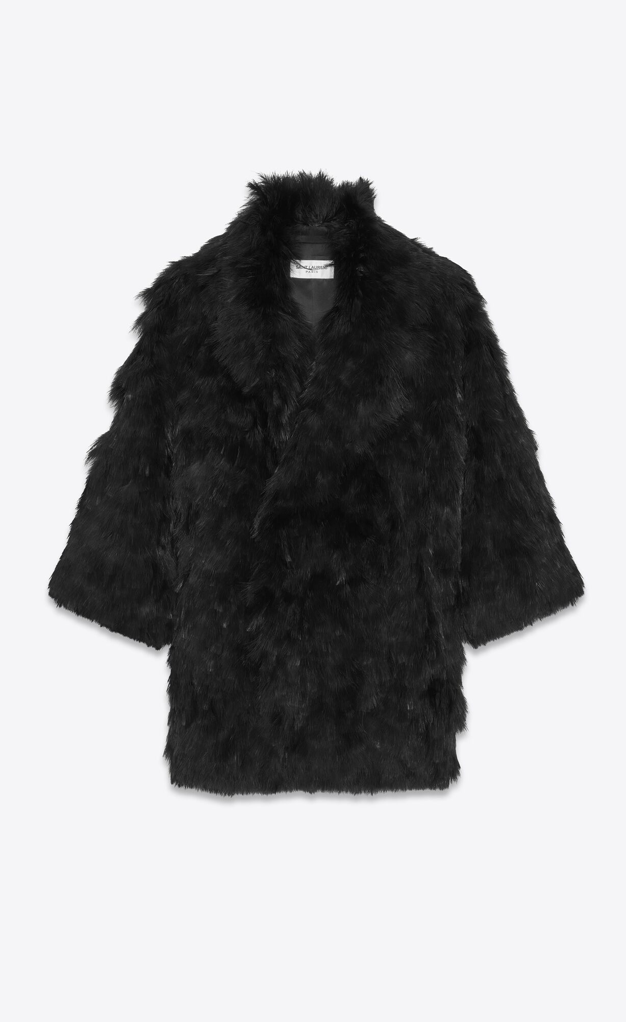 YSL Coat In Silk And Feathers Black | 7231690-ED
