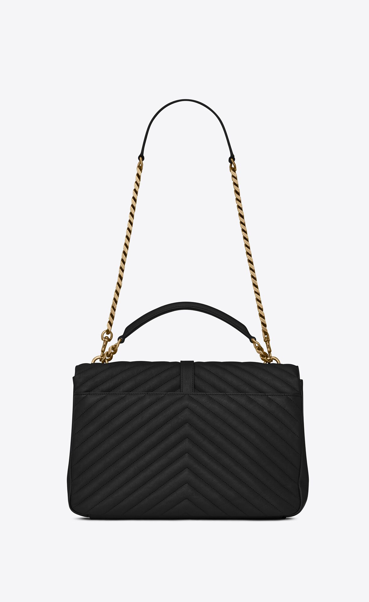 YSL College Large Chain Bag In Quilted Leather Black | 2945713-ZP