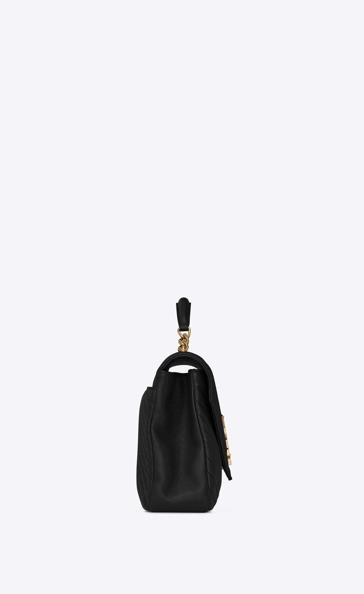 YSL College Large Chain Bag In Quilted Leather Black | 2945713-ZP