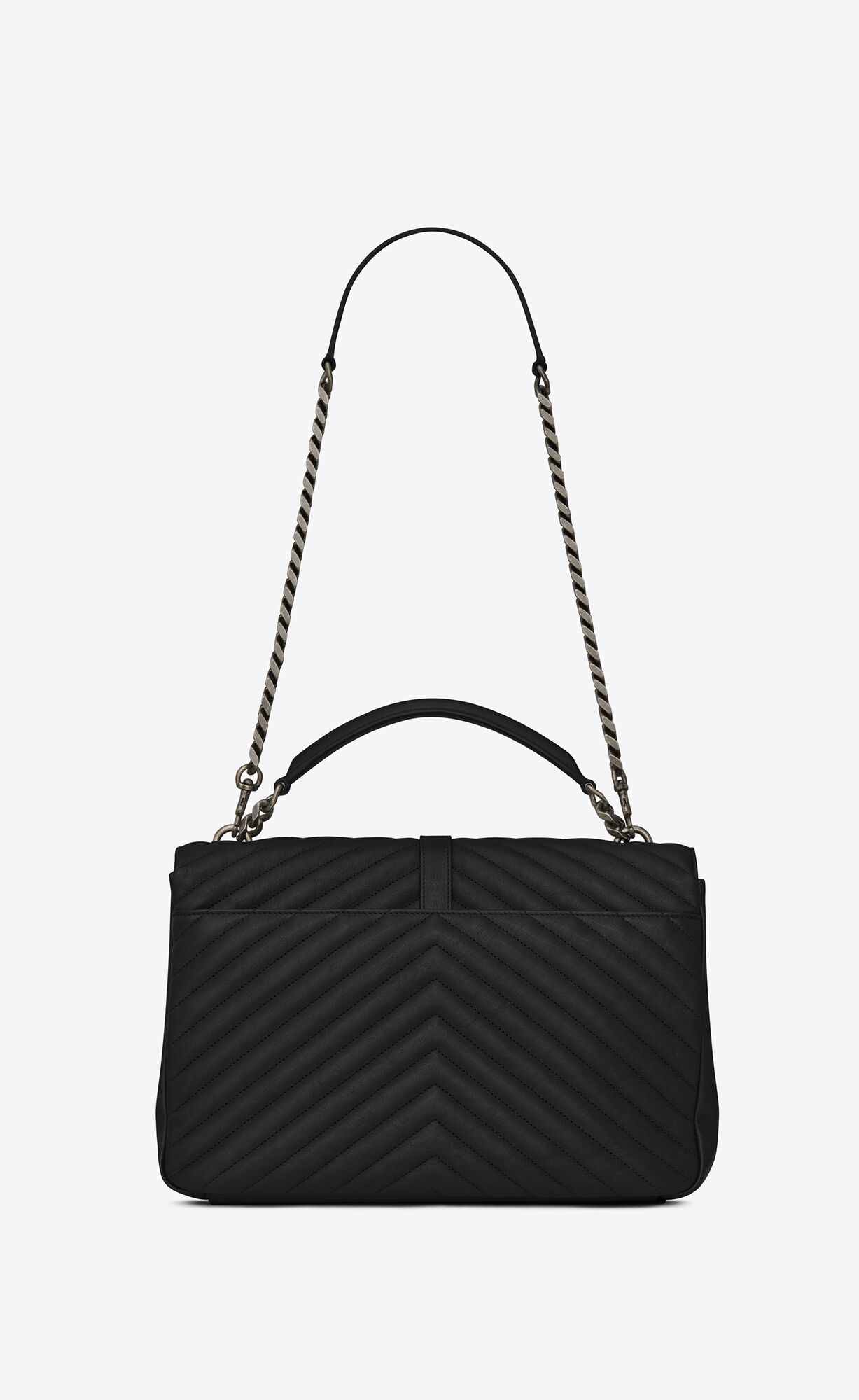 YSL College Large Chain Bag In Quilted Leather Black | 5473910-UB