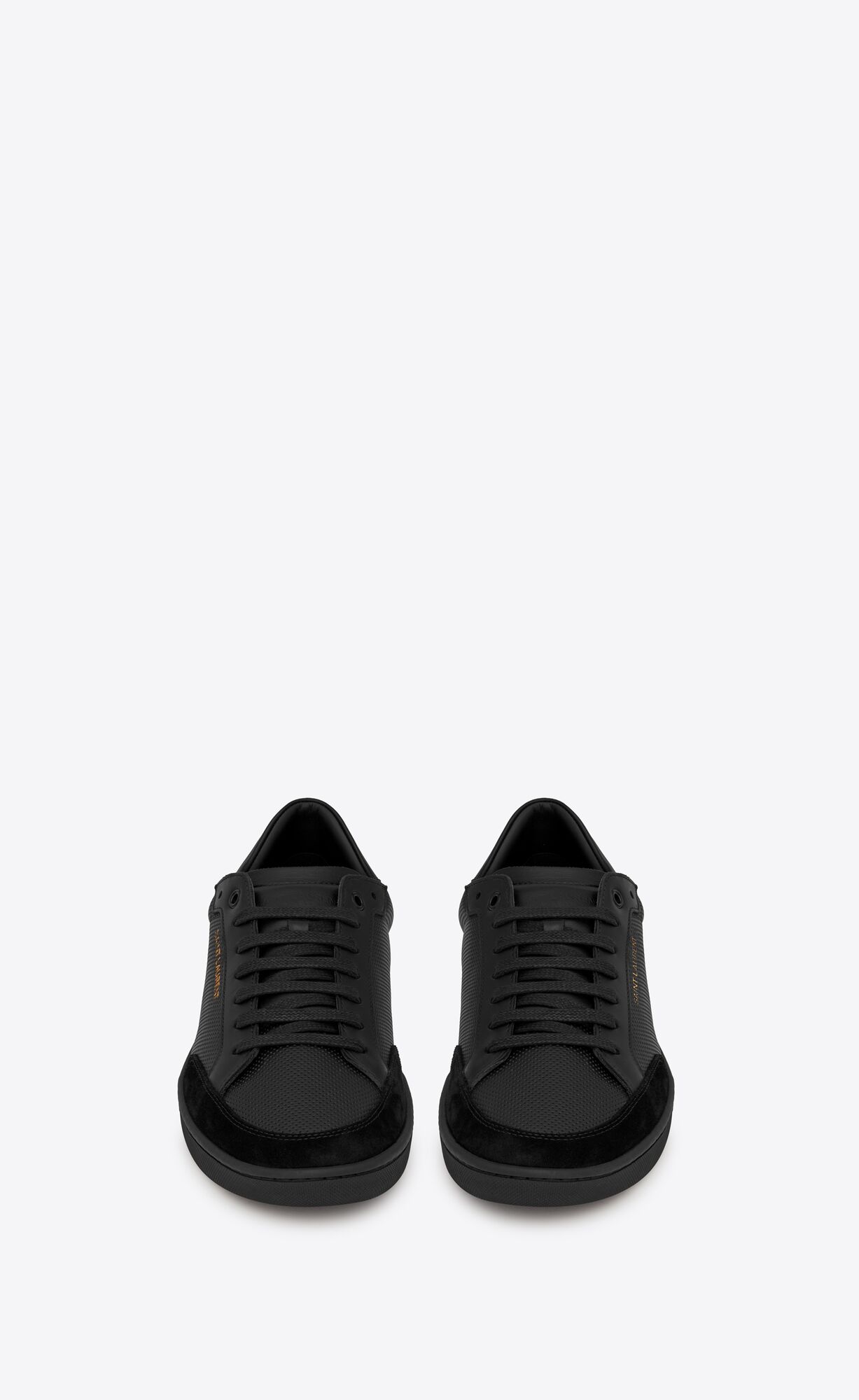 YSL Court Classic Sl/10 Sneakers In Perforated Leather And Suede Black | 7842039-AJ