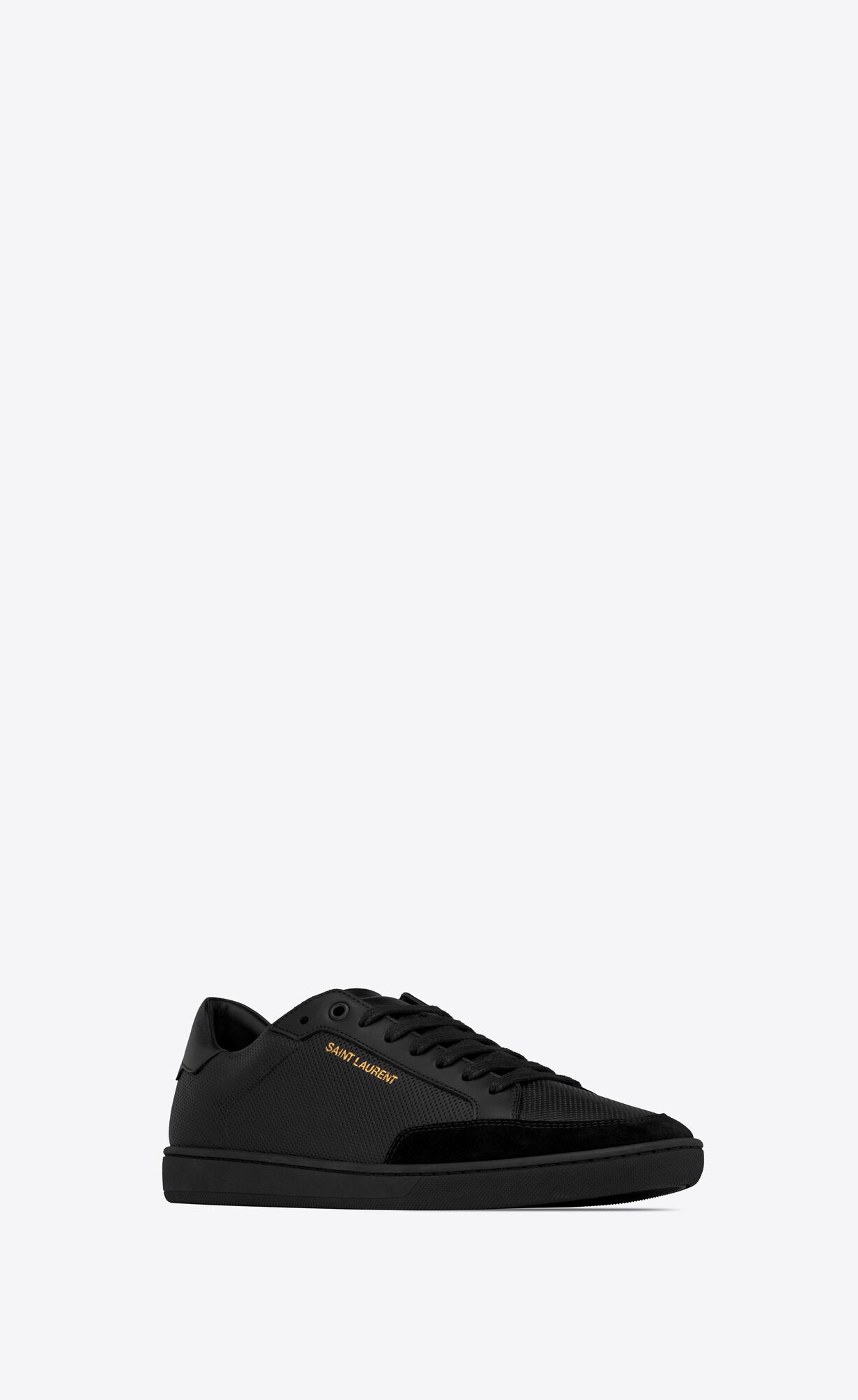 YSL Court Classic Sl/10 Sneakers In Perforated Leather And Suede Black | 7842039-AJ
