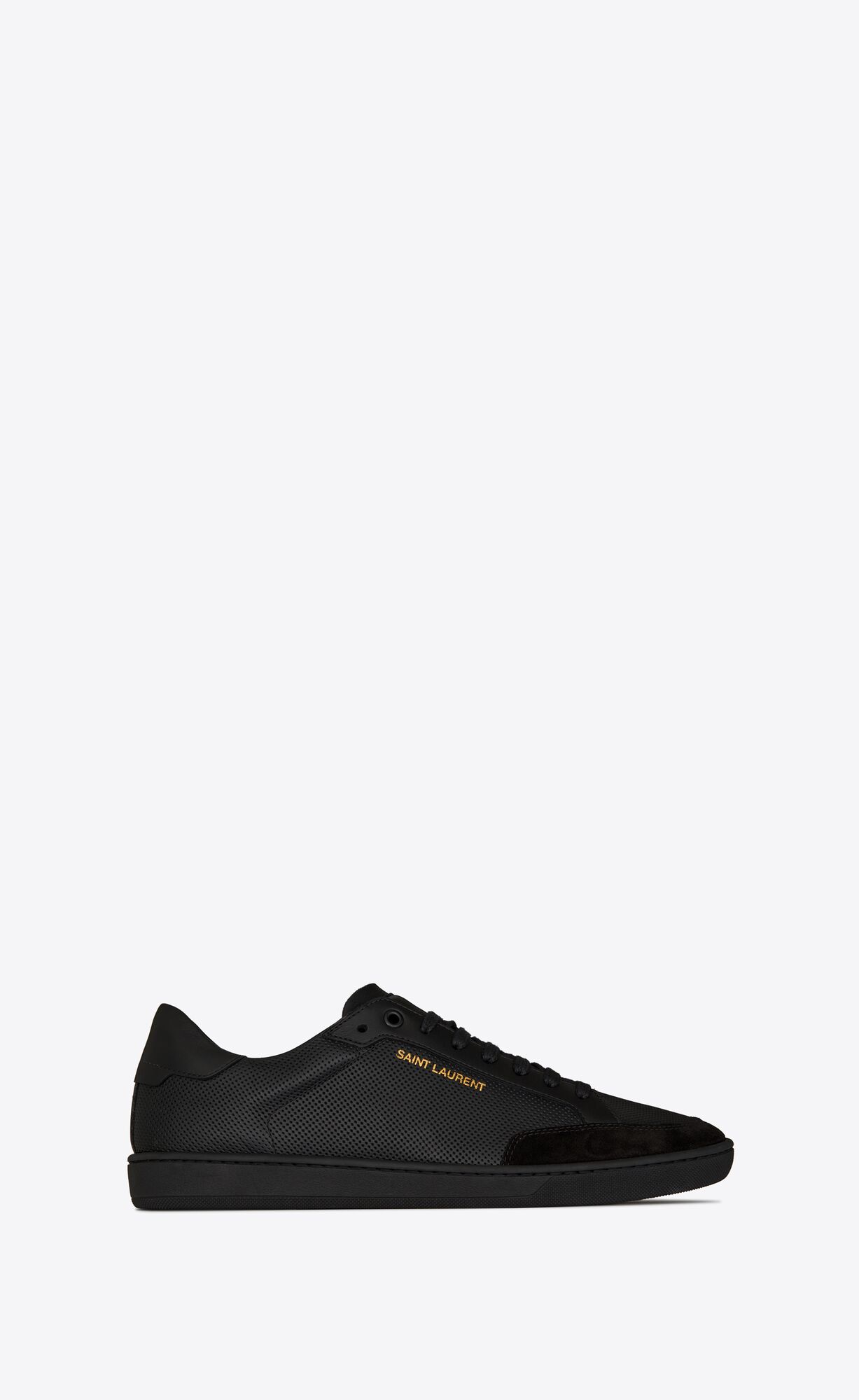 YSL Court Classic Sl/10 Sneakers In Perforated Leather And Suede Black | 7842039-AJ