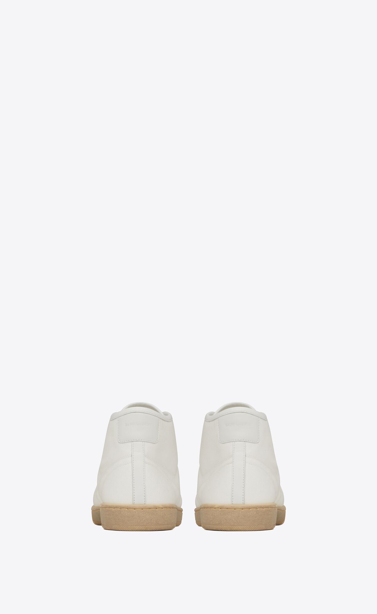 YSL Court Classic Sl/39 Mid-top Sneakers In Canvas And Leather Off White | 3705468-BN