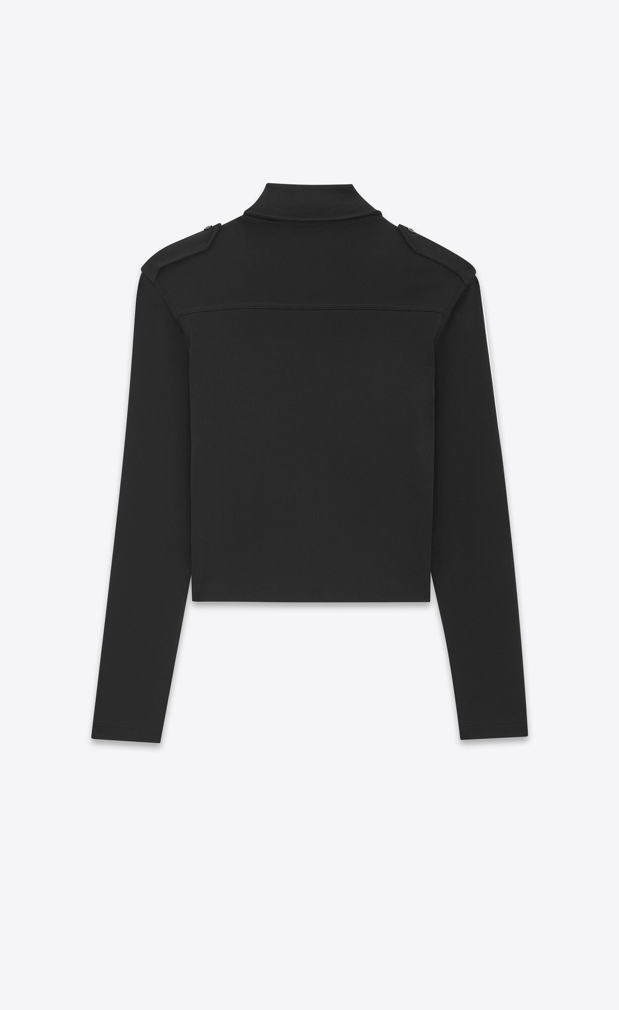 YSL Cropped Polo Shirt In Knit Black | 6834190-QX