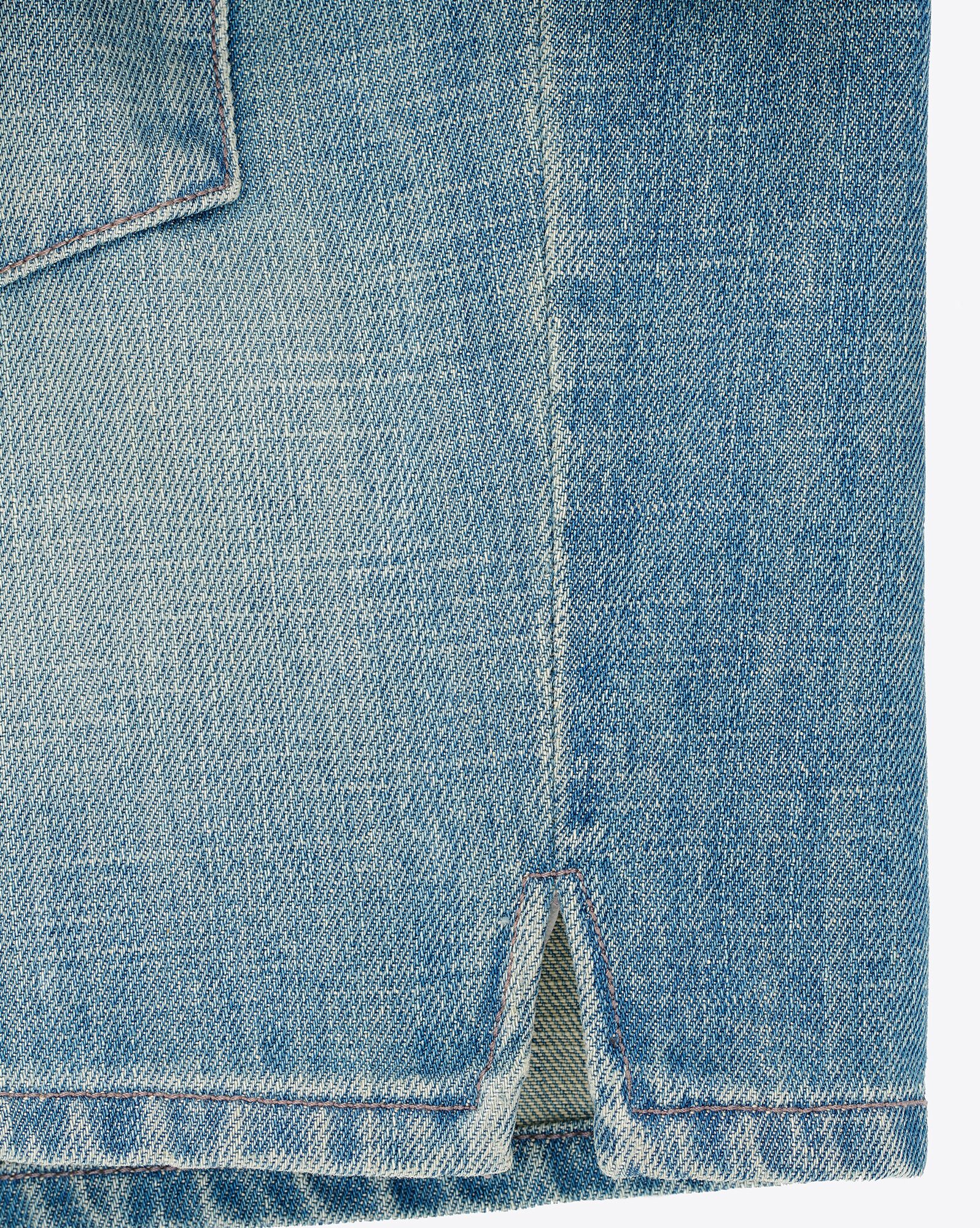 YSL Cropped Shirt In Blue Twill Denim Light Japanese Lake Blue | 3015264-NT