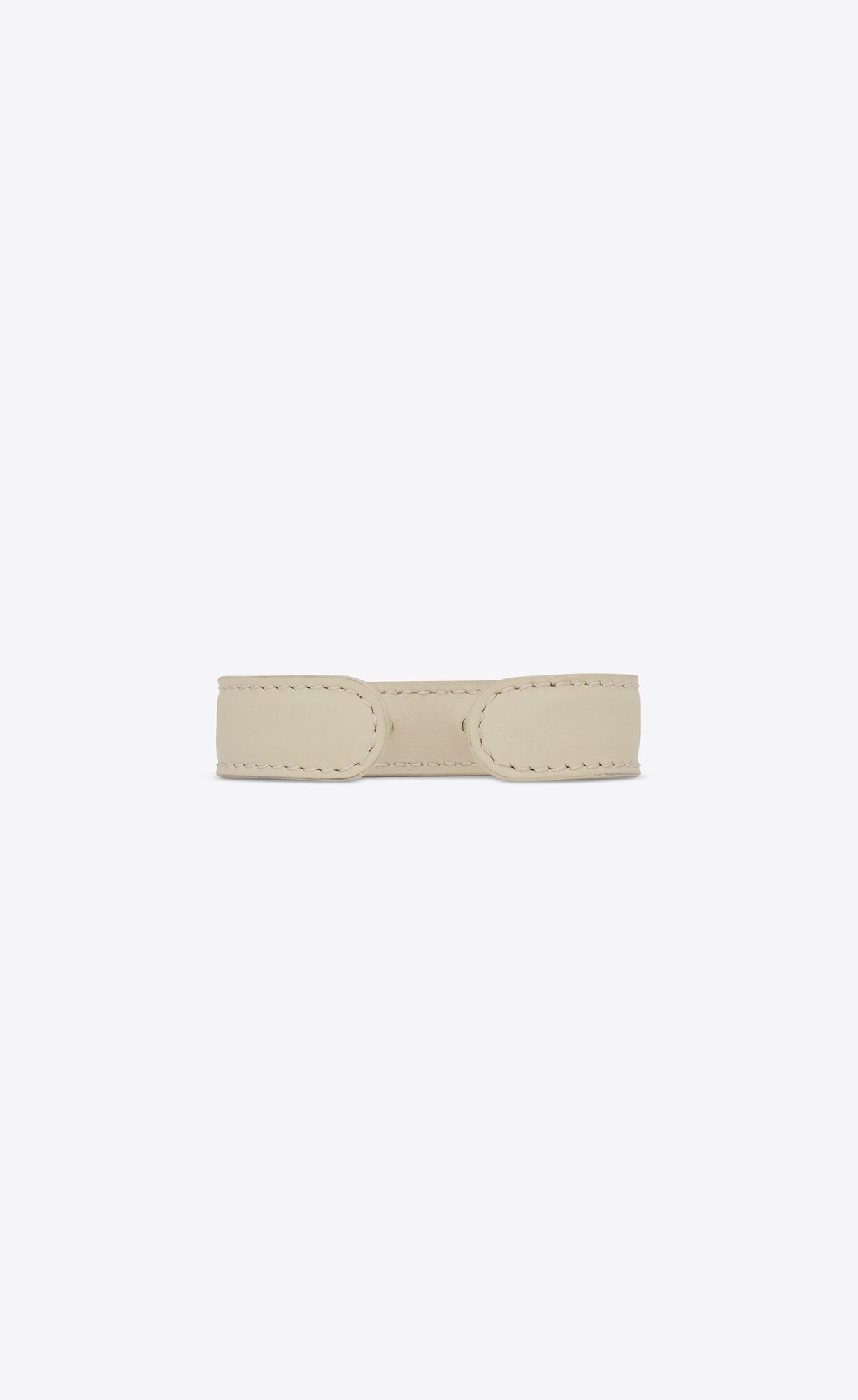 YSL Cuff Bracelet In Smooth Leather And Metal Crema Soft & Light Bronze | 2703958-GQ
