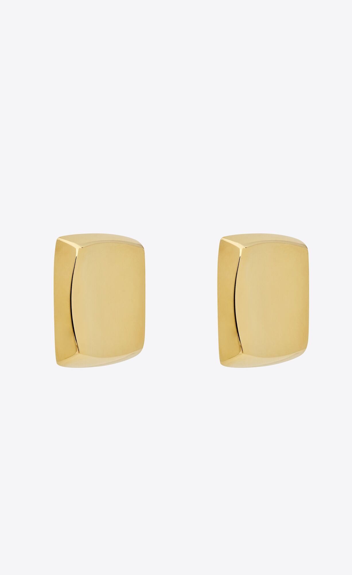 YSL Curvy Square Earrings In Metal Gold | 3492817-LD