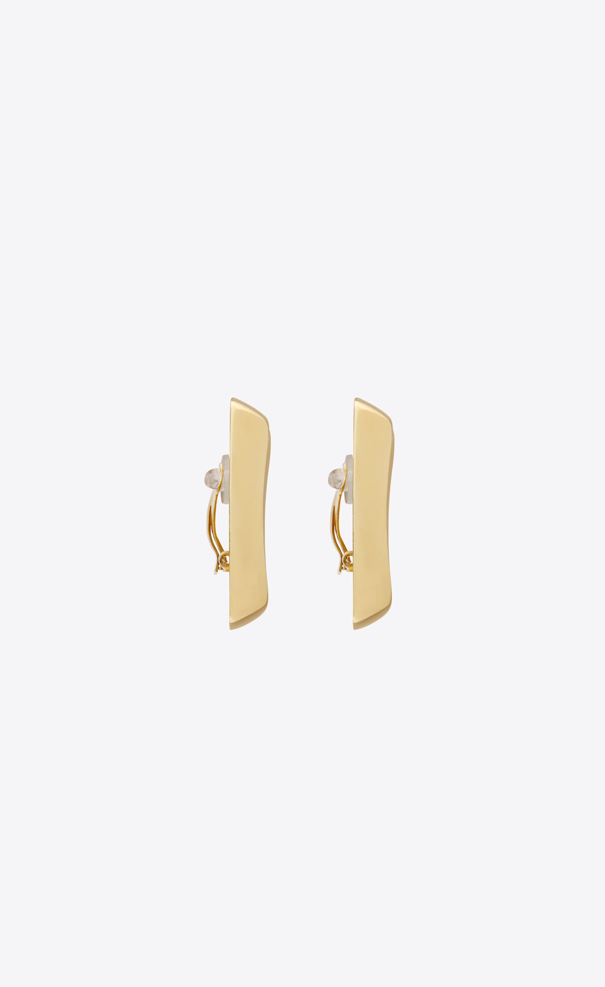 YSL Curvy Square Earrings In Metal Gold | 3492817-LD