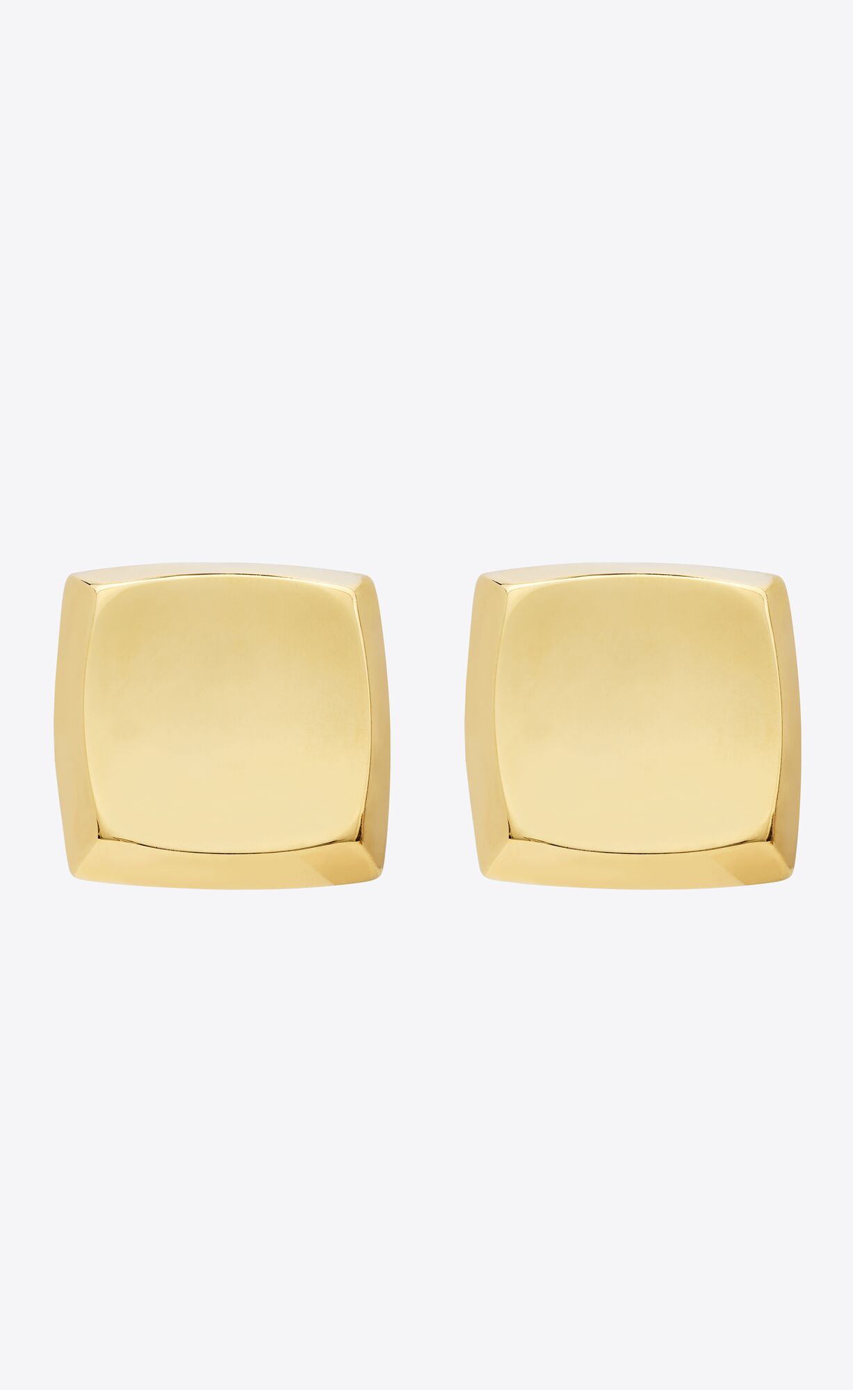 YSL Curvy Square Earrings In Metal Gold | 3492817-LD