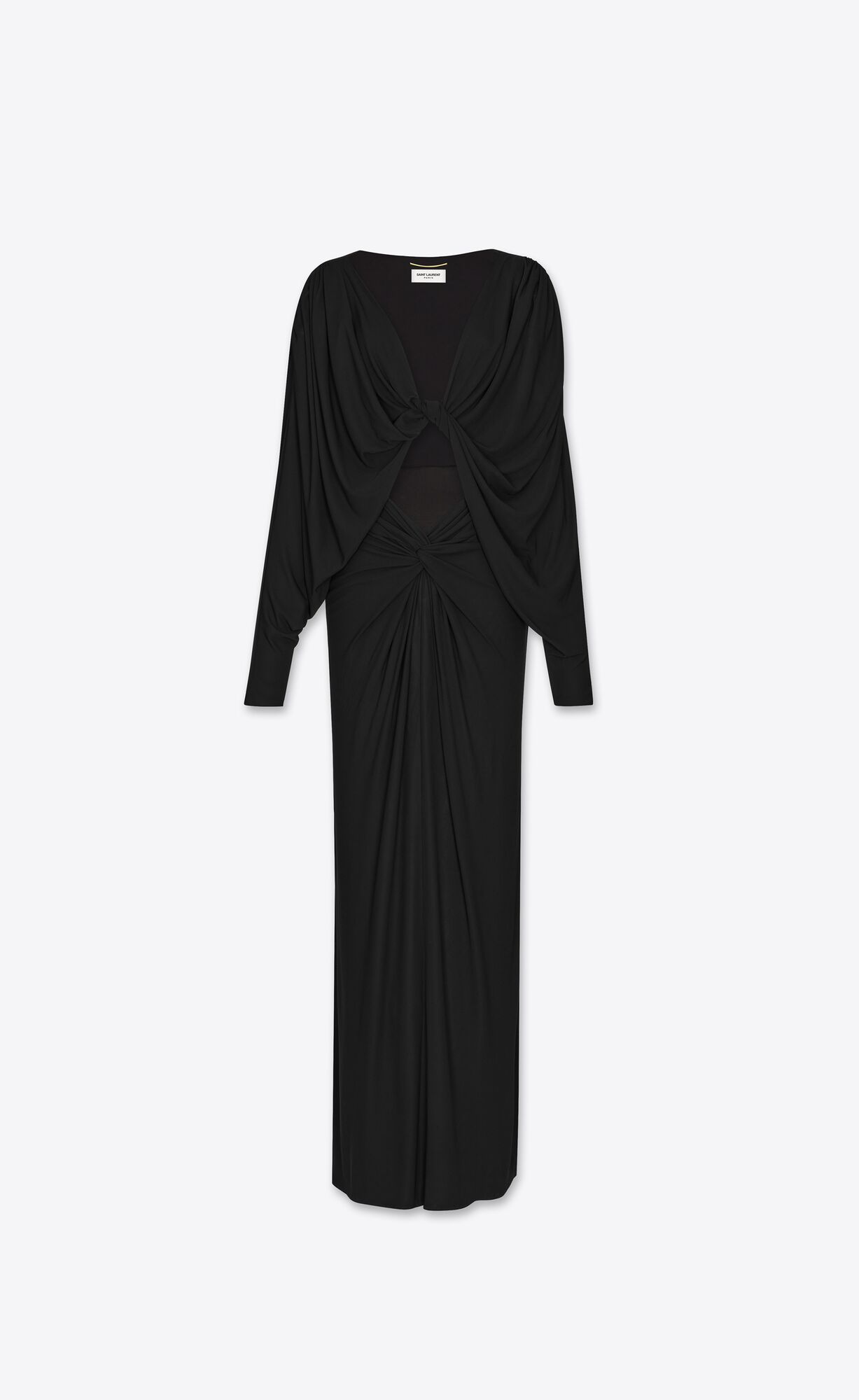 YSL Cut-out Dress In Crepe Jersey Black | 0217683-VA