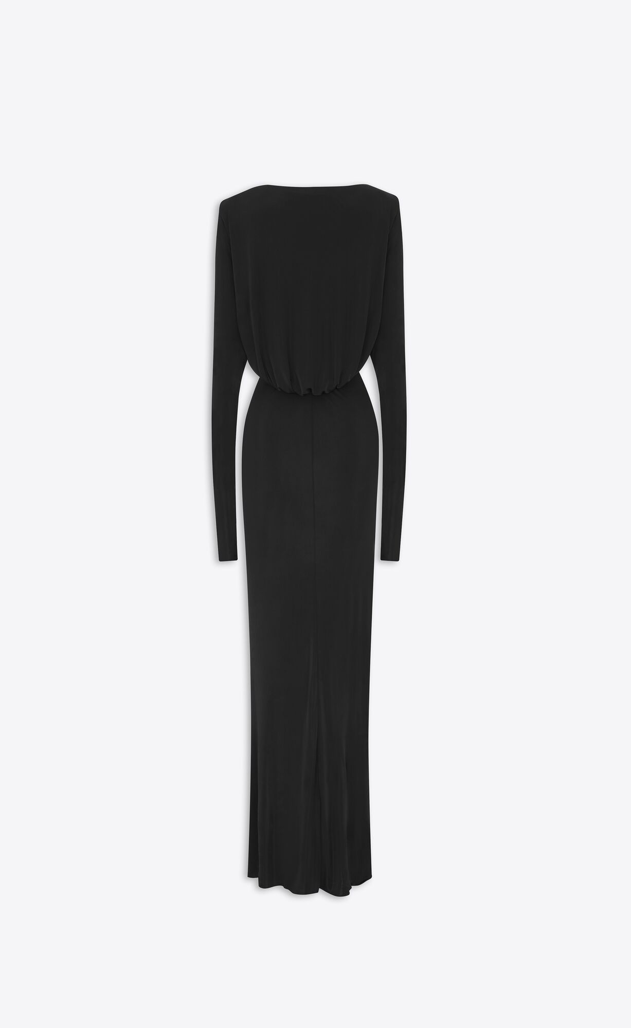 YSL Cut-out Long Dress In Shiny Jersey Black | 2918574-FX