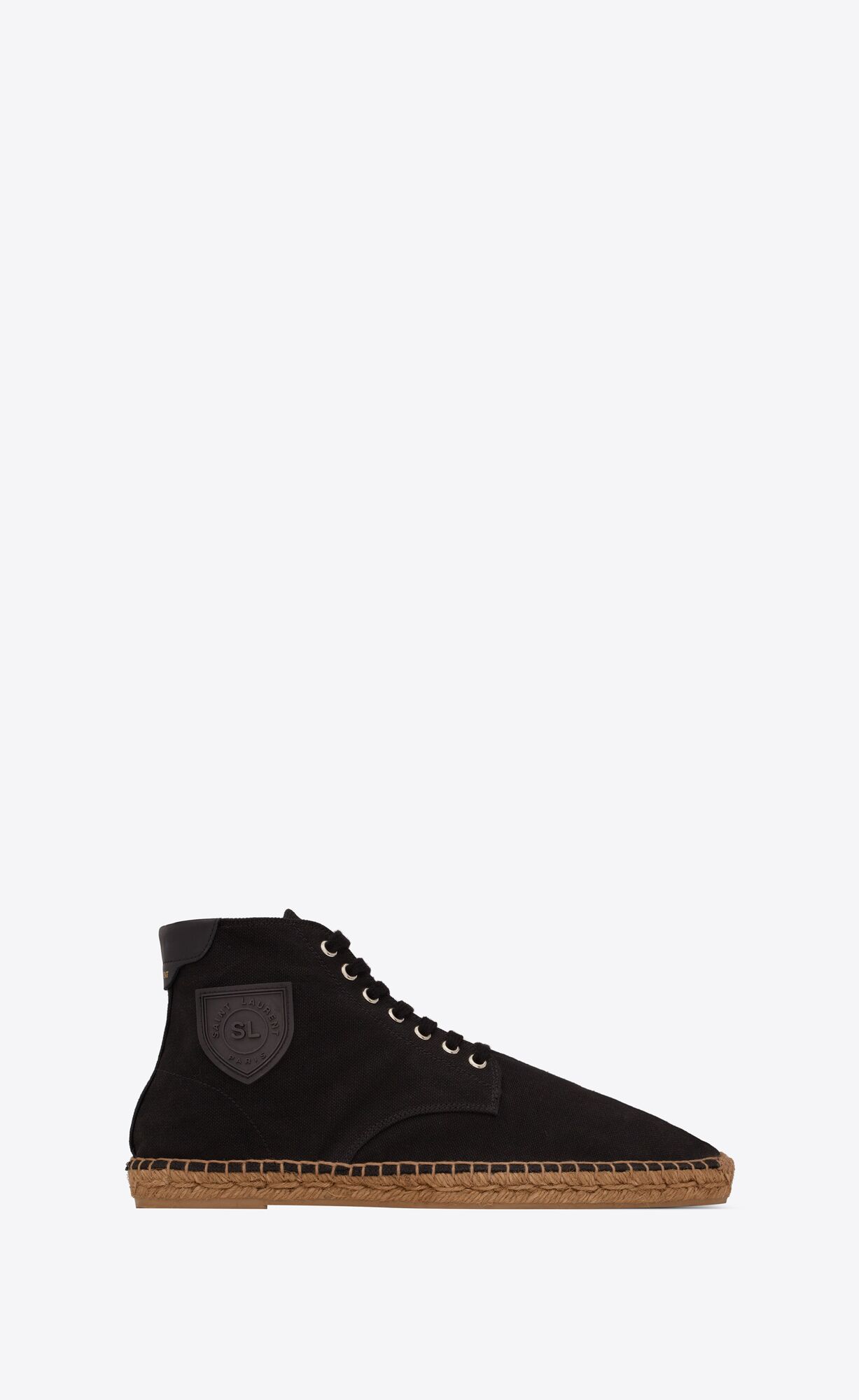 YSL Damon High-top Espadrilles In Canvas Black | 5890741-TS