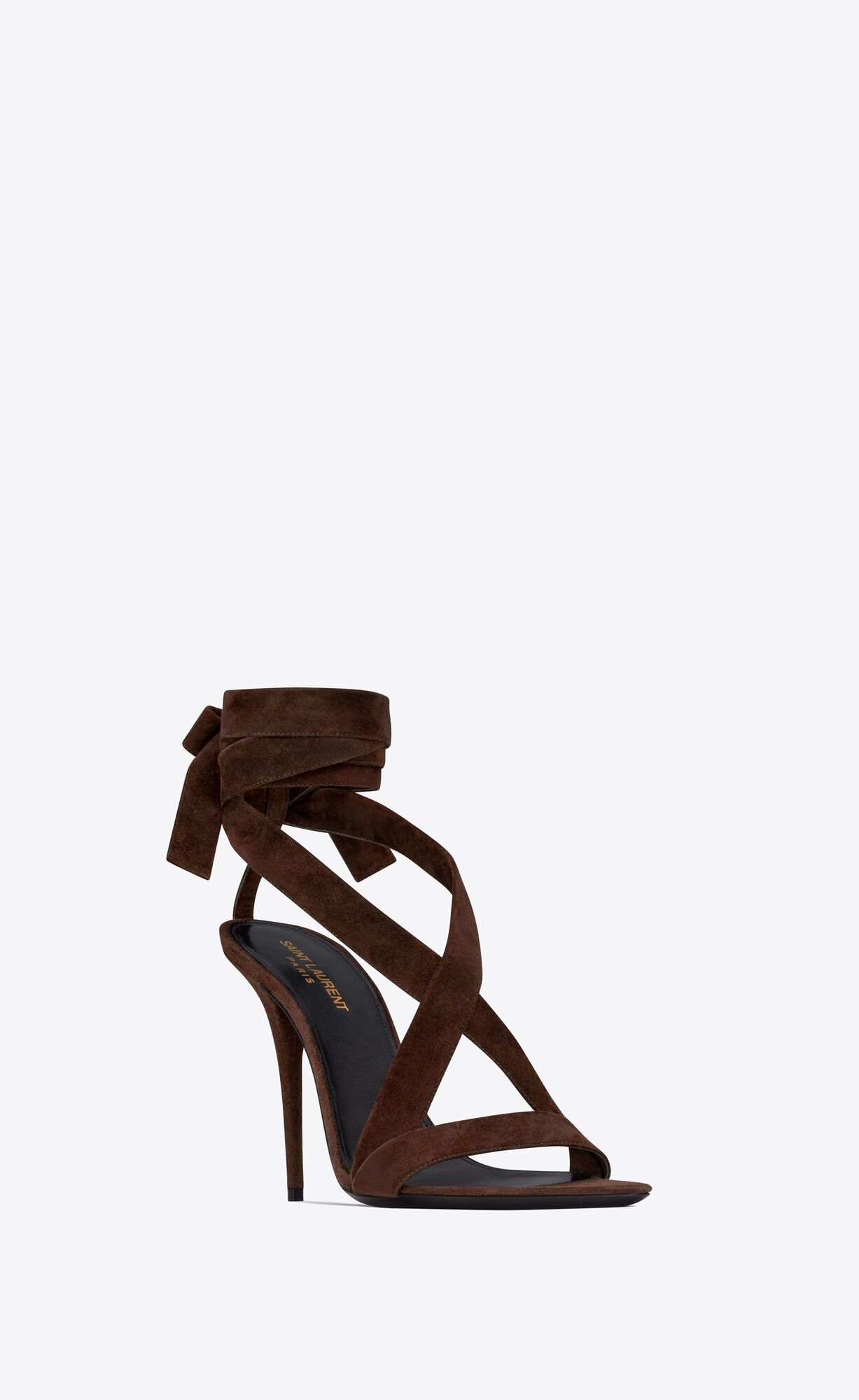 YSL Deva Sandals In Suede Dark Brown | 7685049-EY