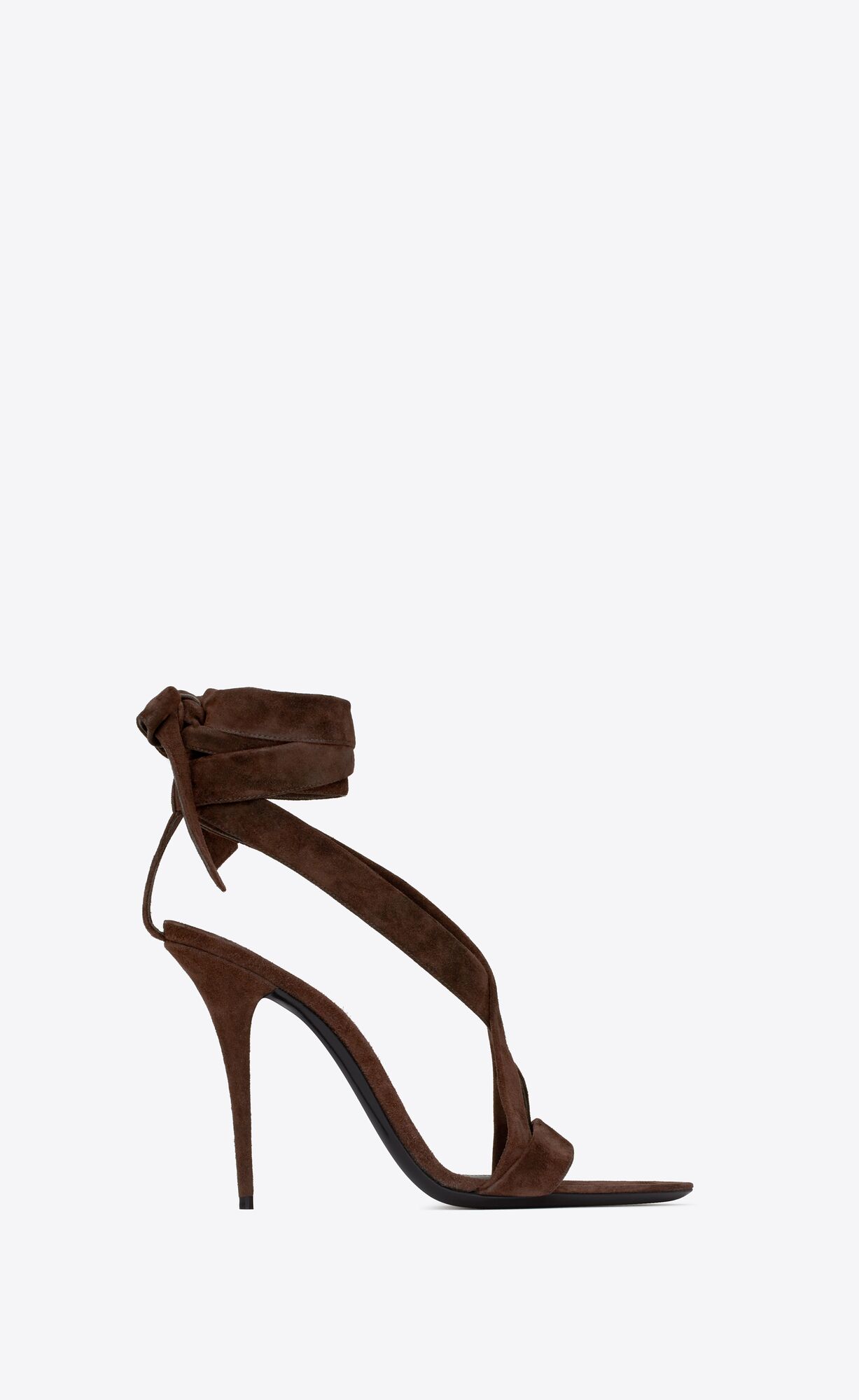 YSL Deva Sandals In Suede Dark Brown | 7685049-EY