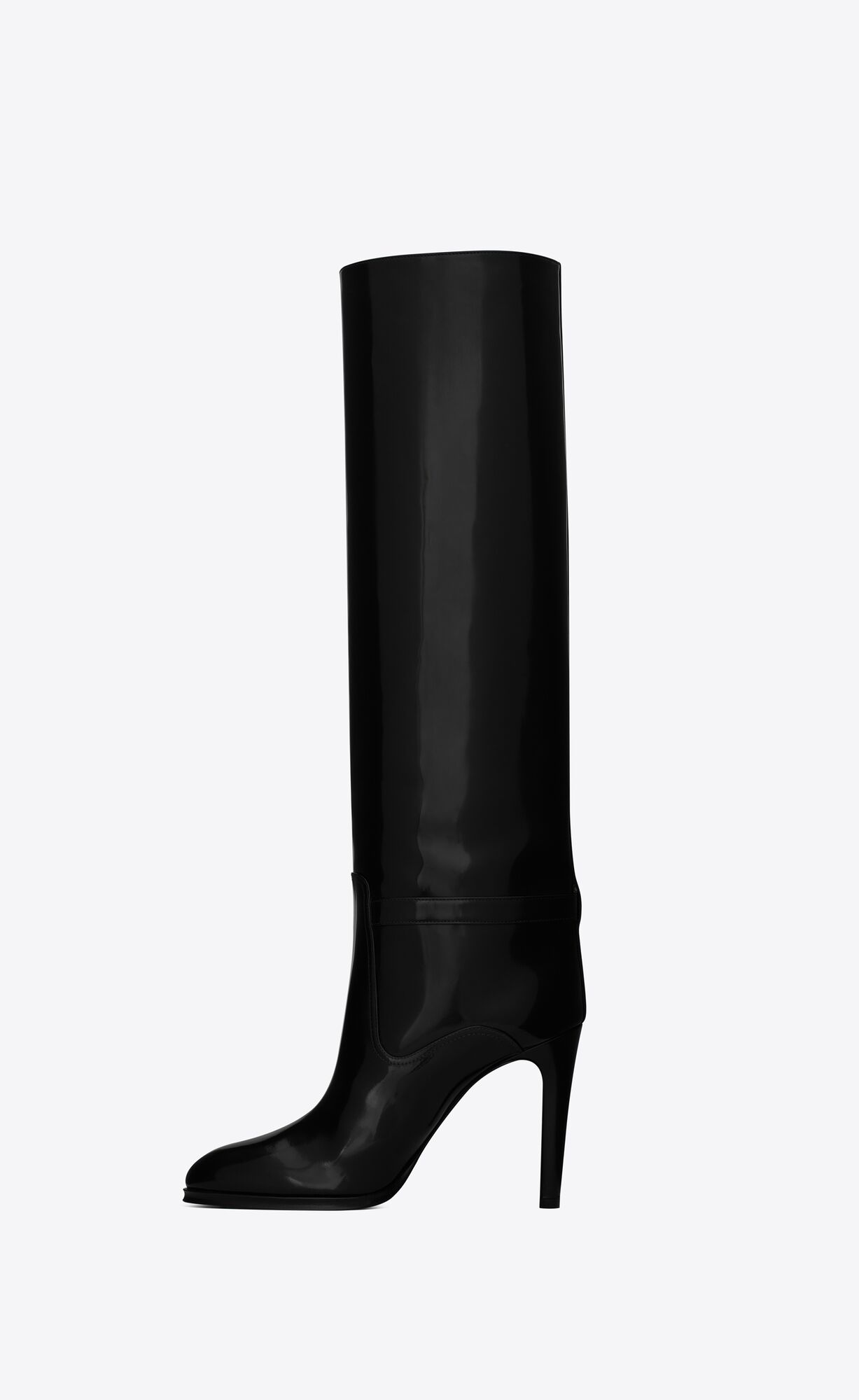 YSL Diane Boots In Shiny Leather Noir | 7258603-IY