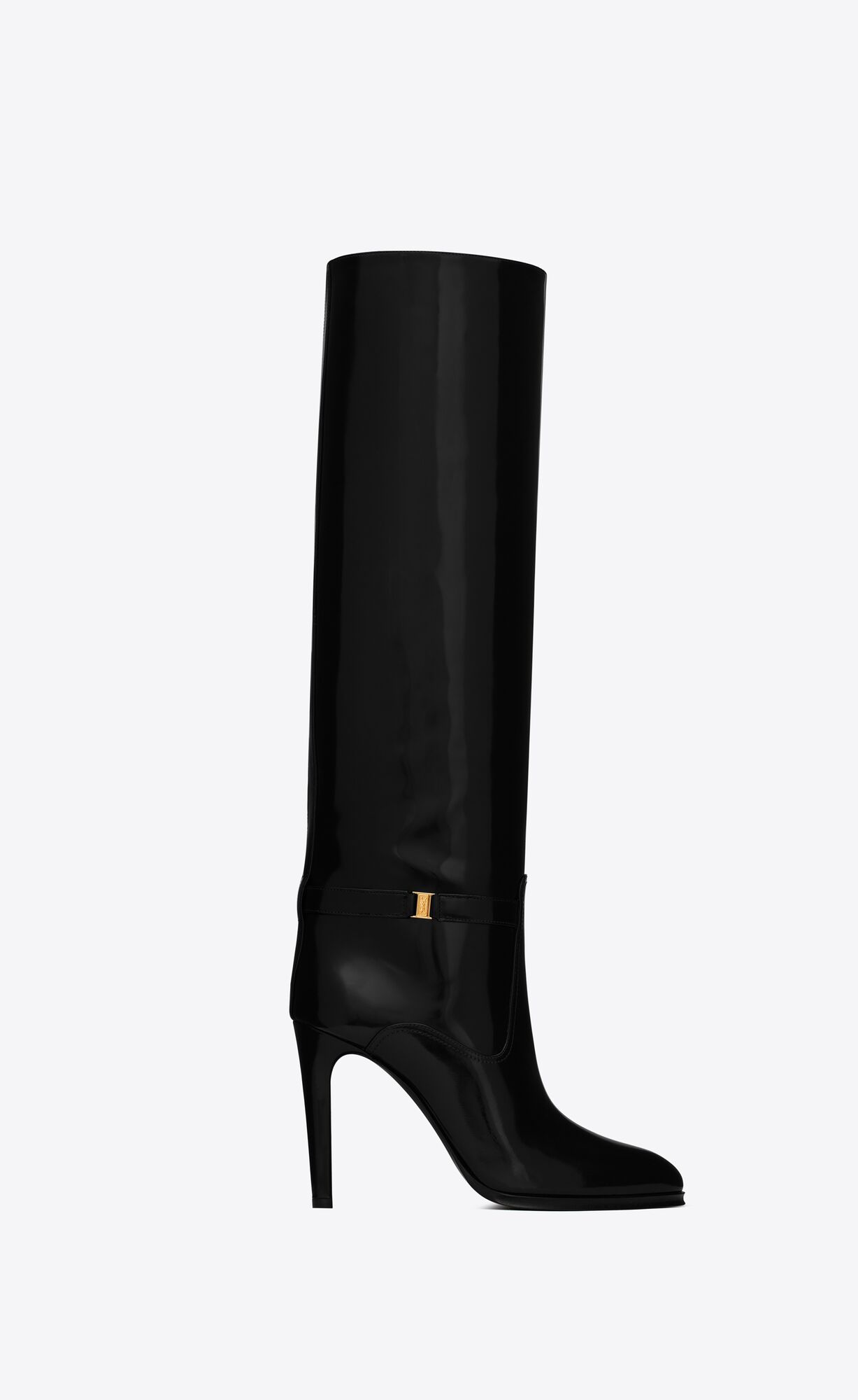 YSL Diane Boots In Shiny Leather Noir | 7258603-IY