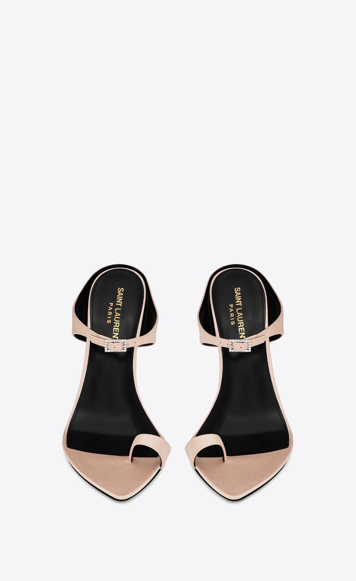 YSL Dive Mules In Silk Satin Genuine Nude | 3578246-GE