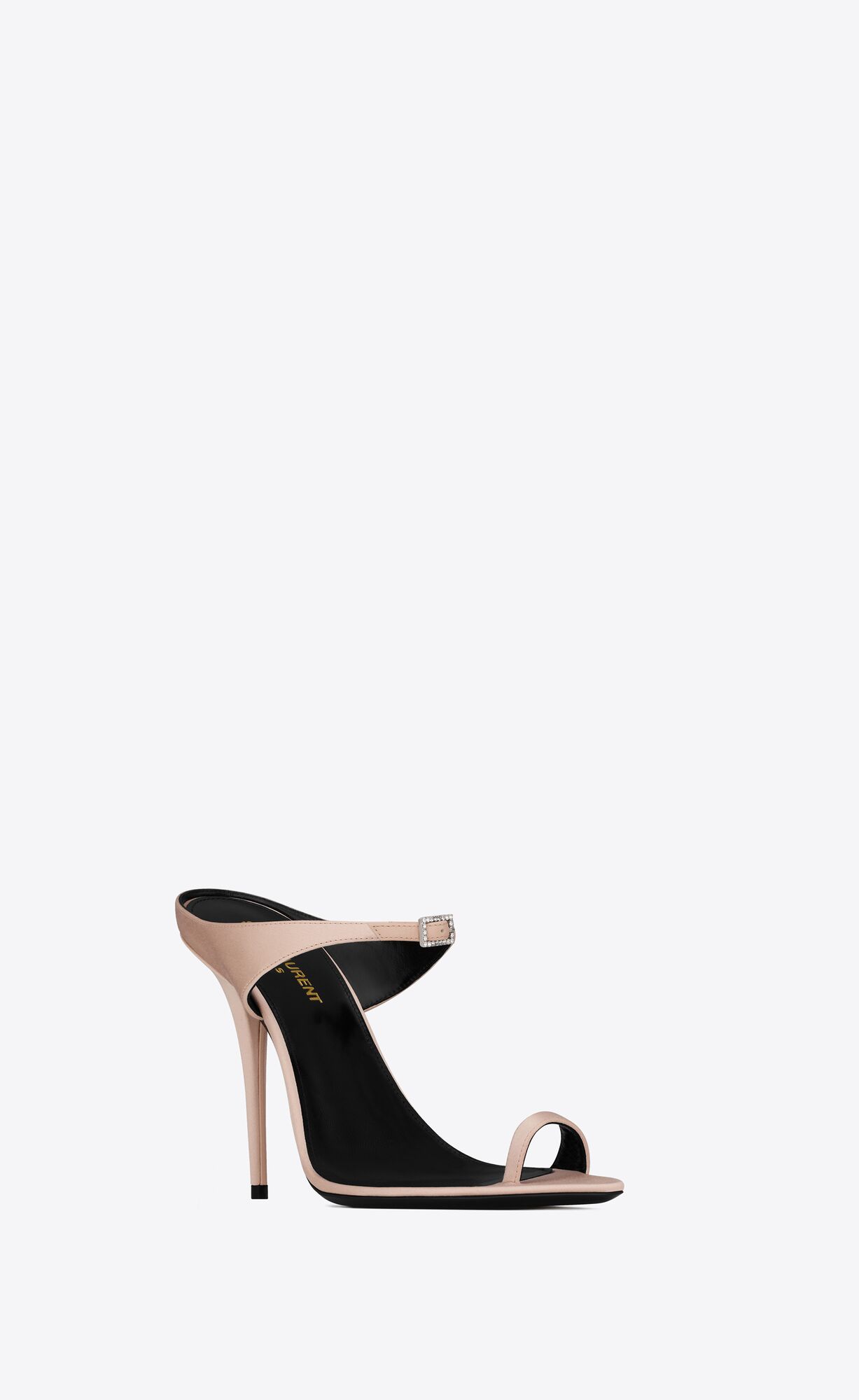 YSL Dive Mules In Silk Satin Genuine Nude | 3578246-GE