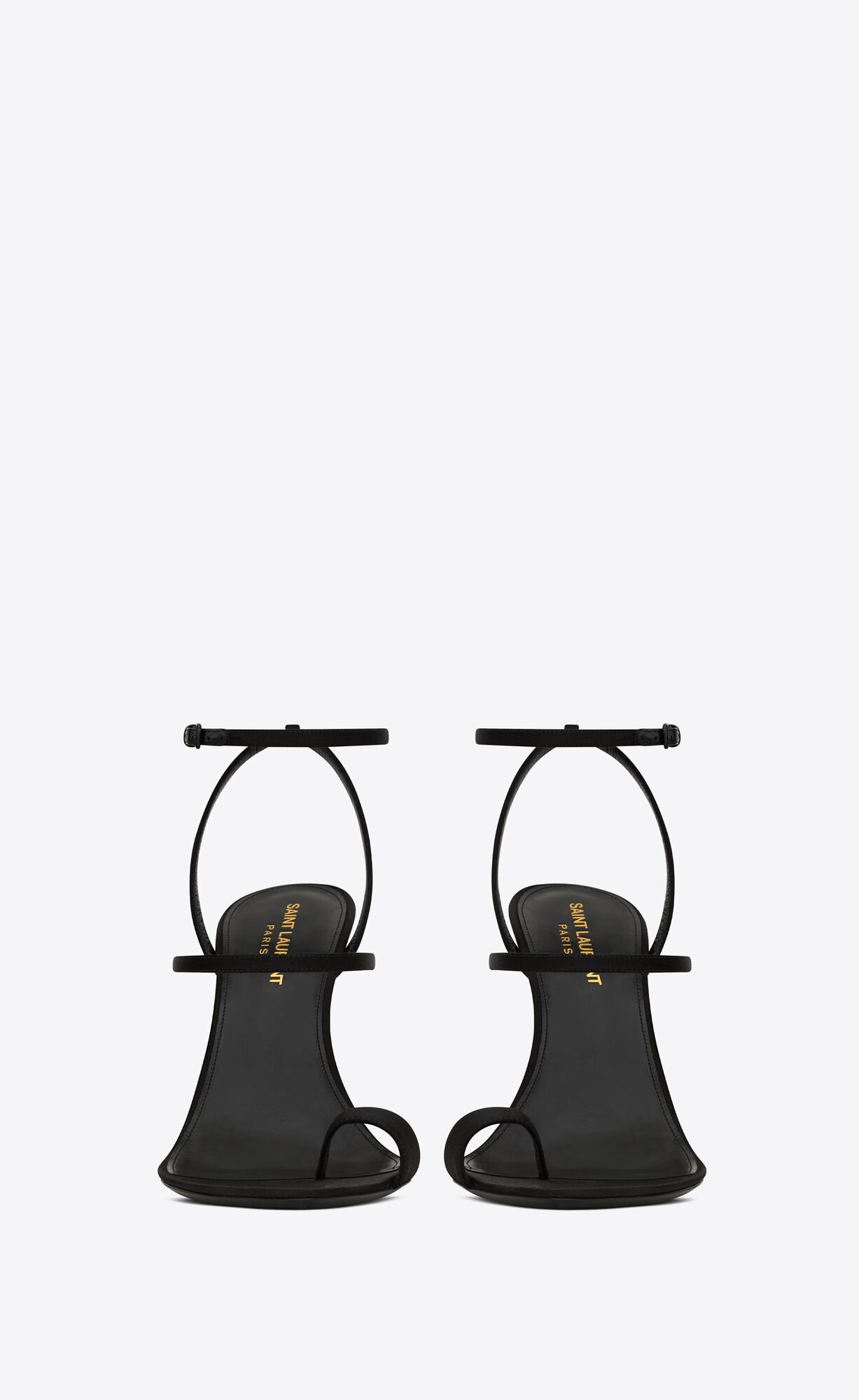 YSL Dive Sandals In Crepe Satin Black | 3915486-WT