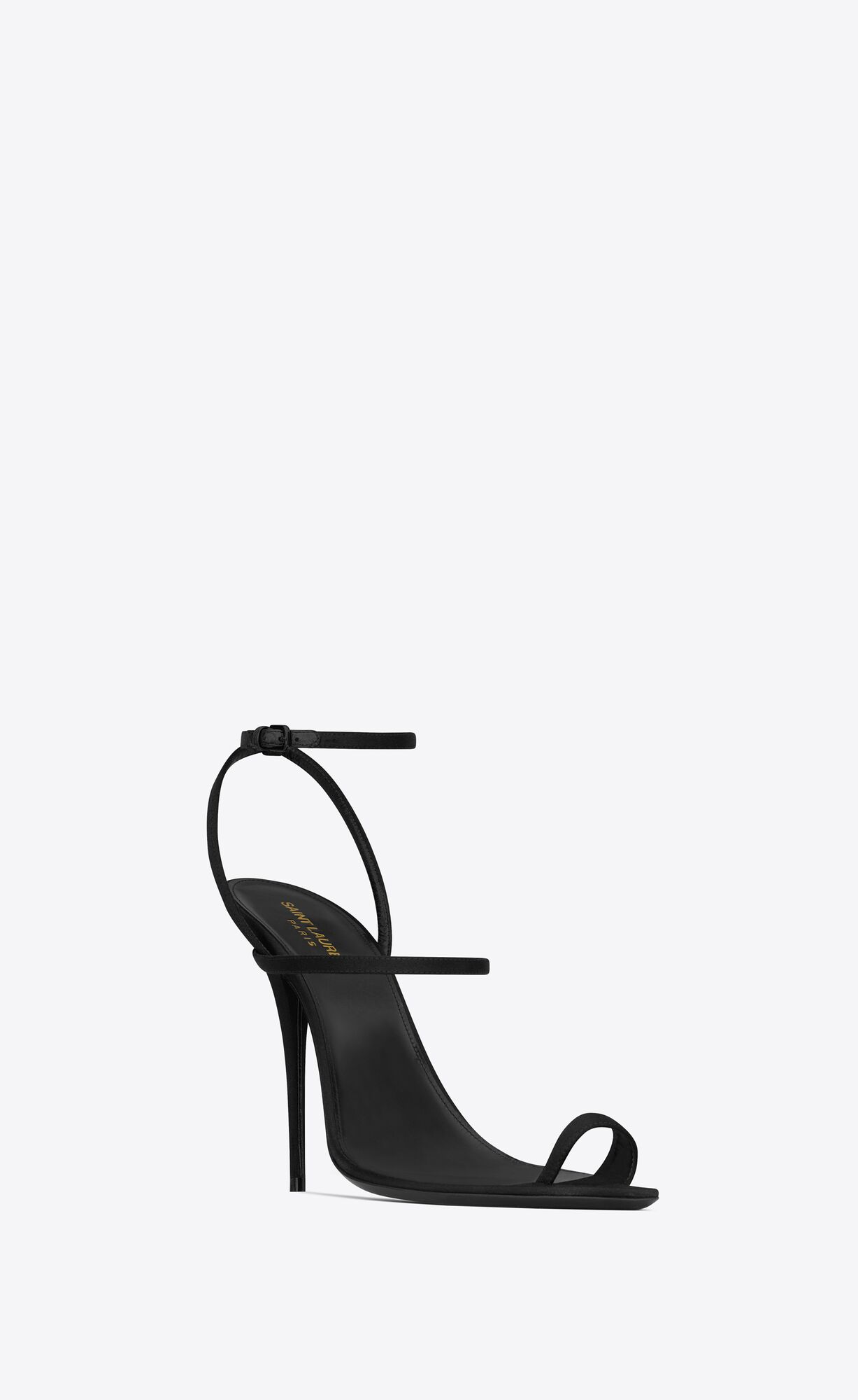 YSL Dive Sandals In Crepe Satin Black | 3915486-WT