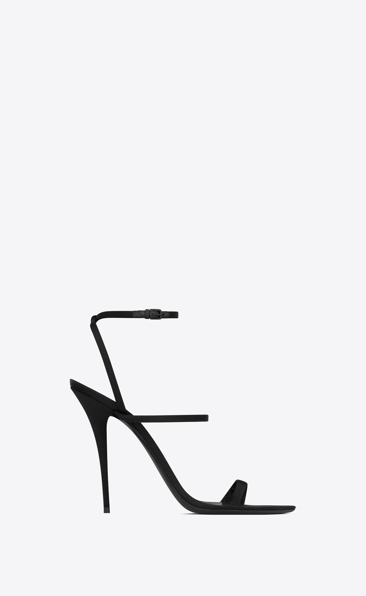 YSL Dive Sandals In Crepe Satin Black | 3915486-WT