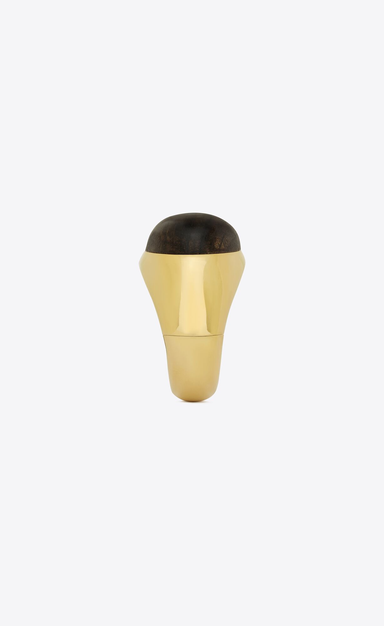 YSL Dome Bangle In Metal And Wood Brown Gold | 7628140-DS