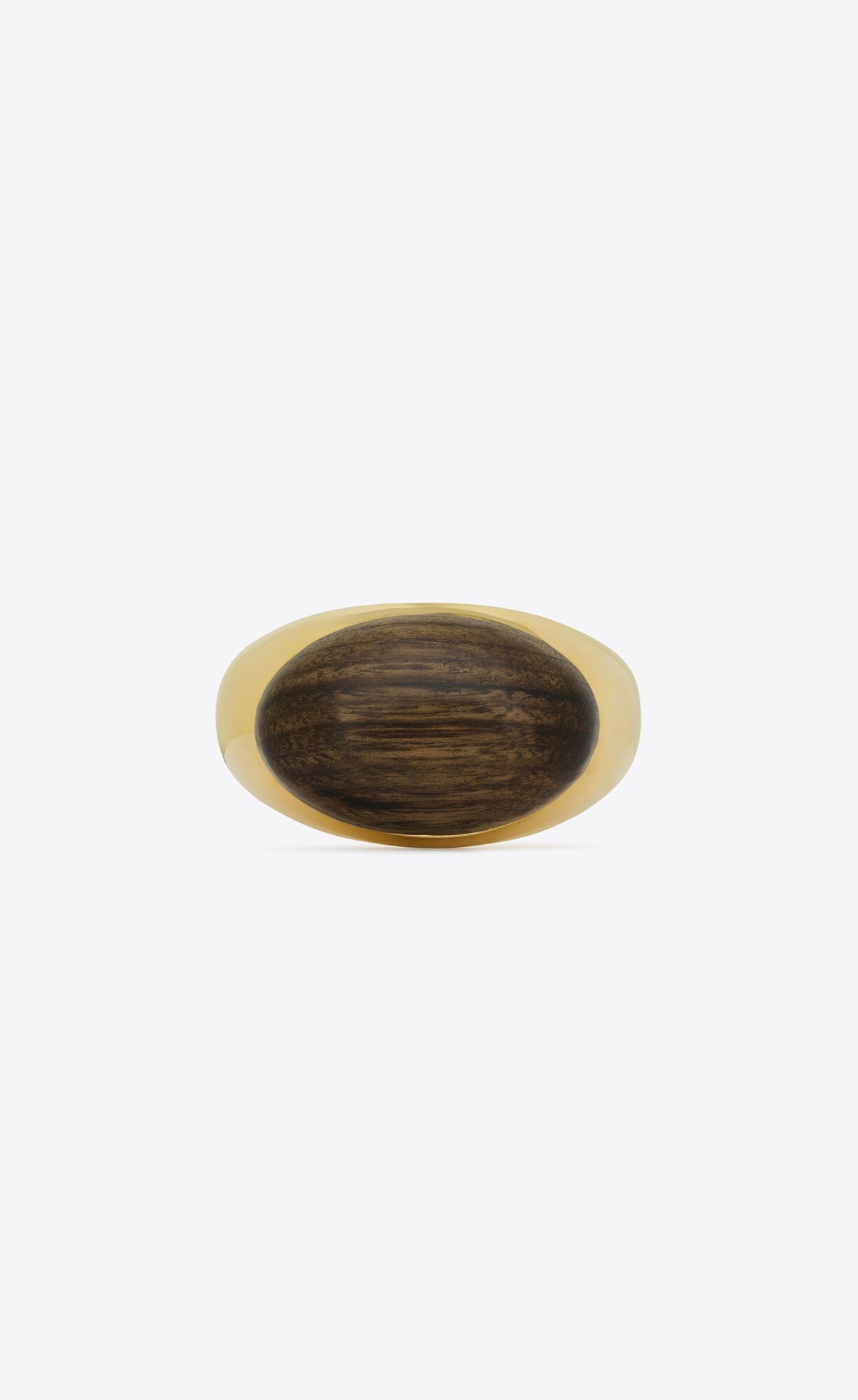 YSL Dome Bangle In Metal And Wood Brown Gold | 7628140-DS