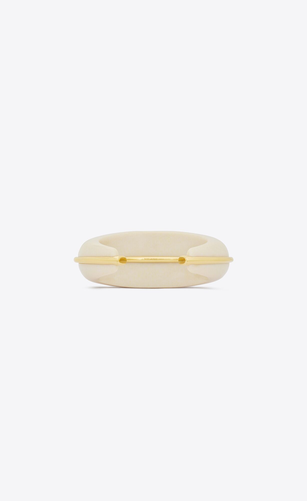 YSL Dome Cuff Bracelet In Metal Gold And Ivory | 8325107-HR