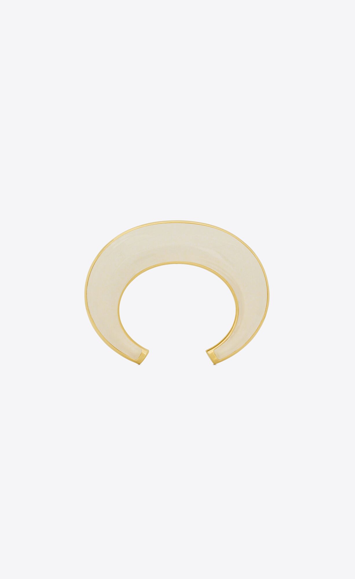YSL Dome Cuff Bracelet In Metal Gold And Ivory | 8325107-HR